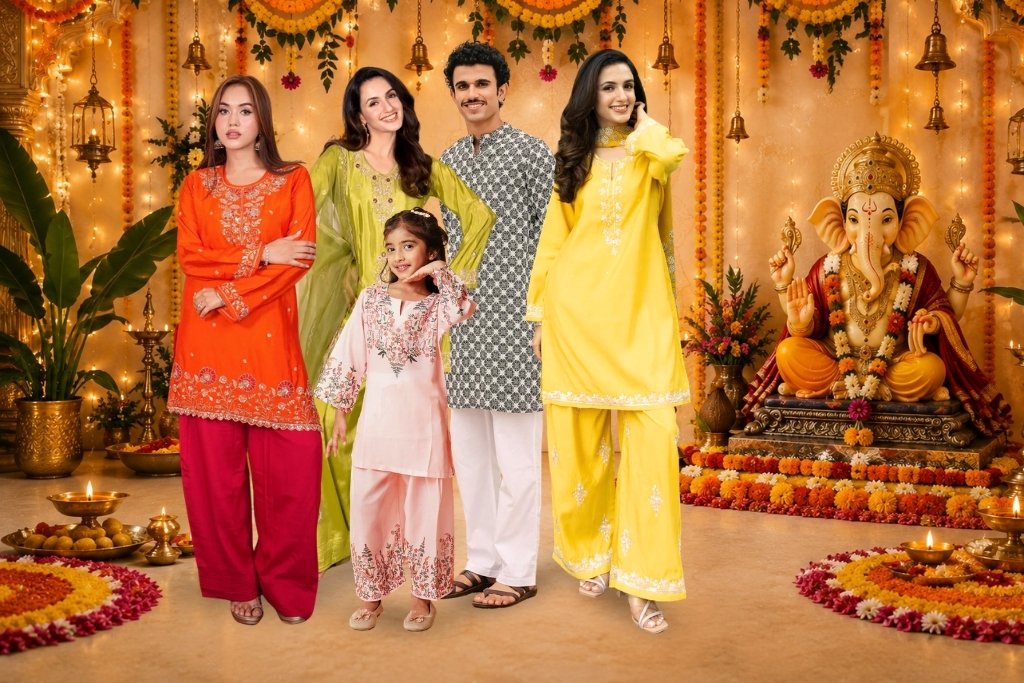 Ganesh Chaturthi Family Celebration Outfit Ideas