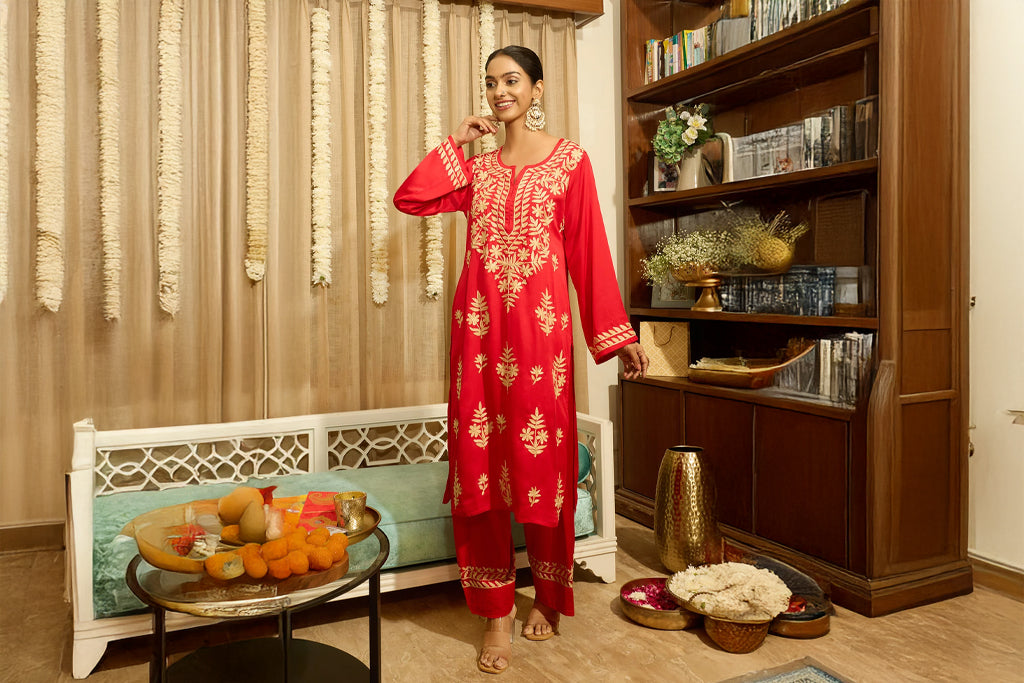 Top 7 Chikankari Kurta Set Styles to Wear This Wedding Season