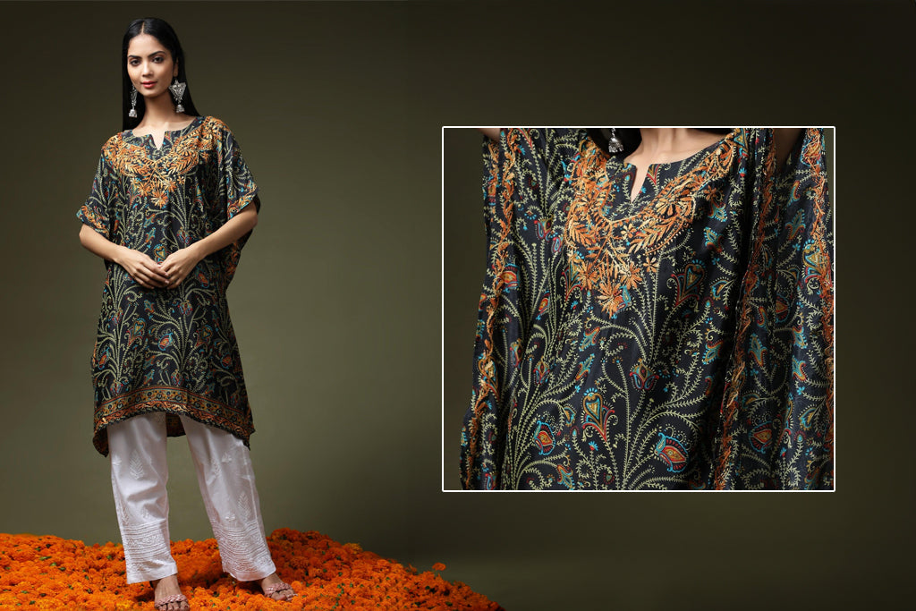 Lightweight Chikankari Kaftans for Beach Lounging