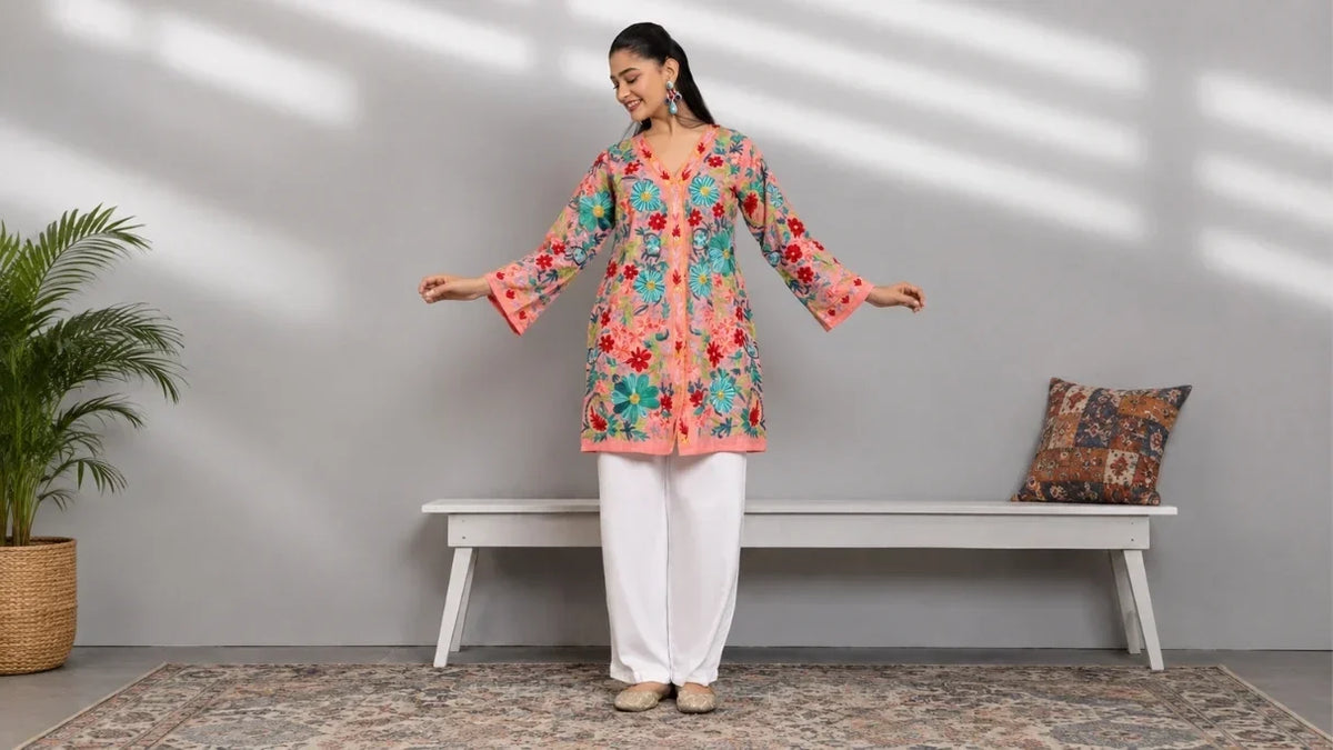 Women's Kashmiri Aari Jackets Cotton, Denim & Styling Ideas