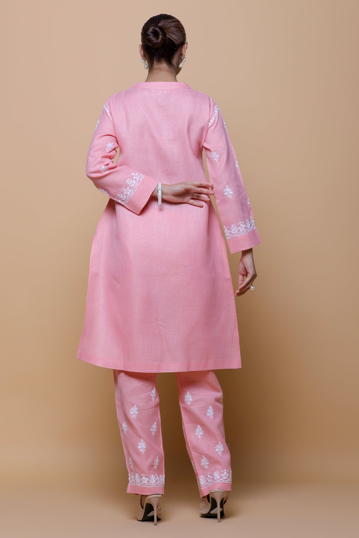 Cotton Chikankari Kurta Set - Pink