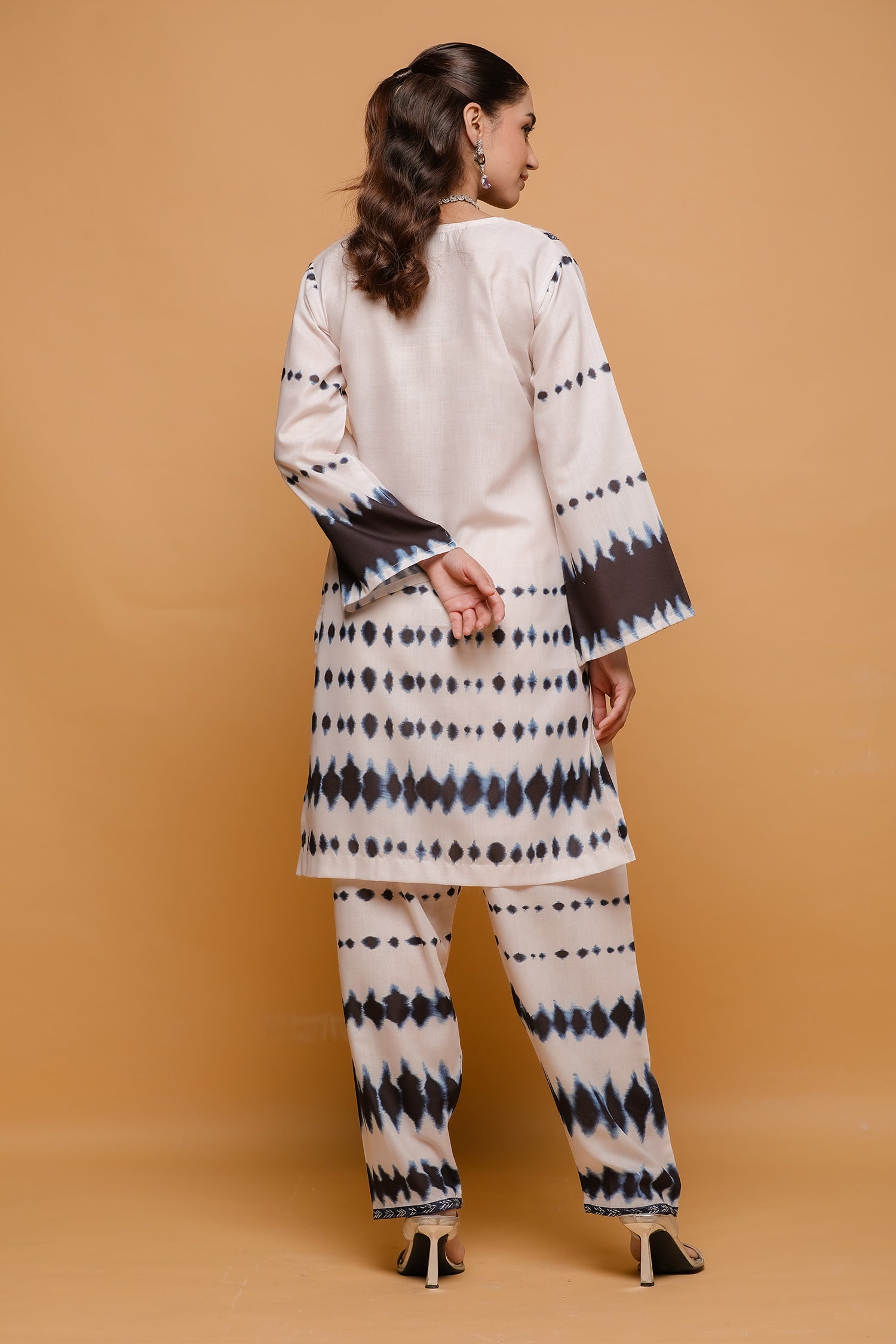 Ivory & Indigo Printed Lawn Cotton Kurta Set with Straight Pants