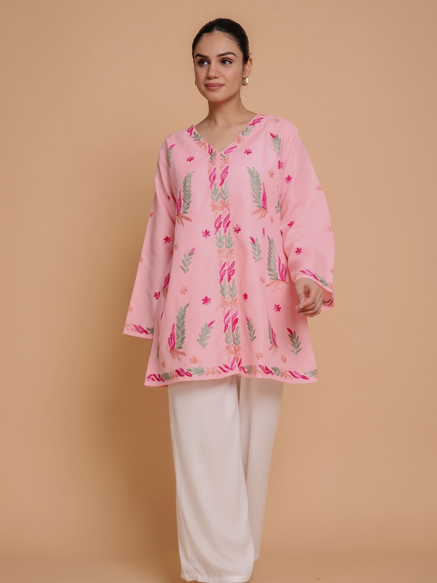 Falak Kashmiri Shirt Style - Pink