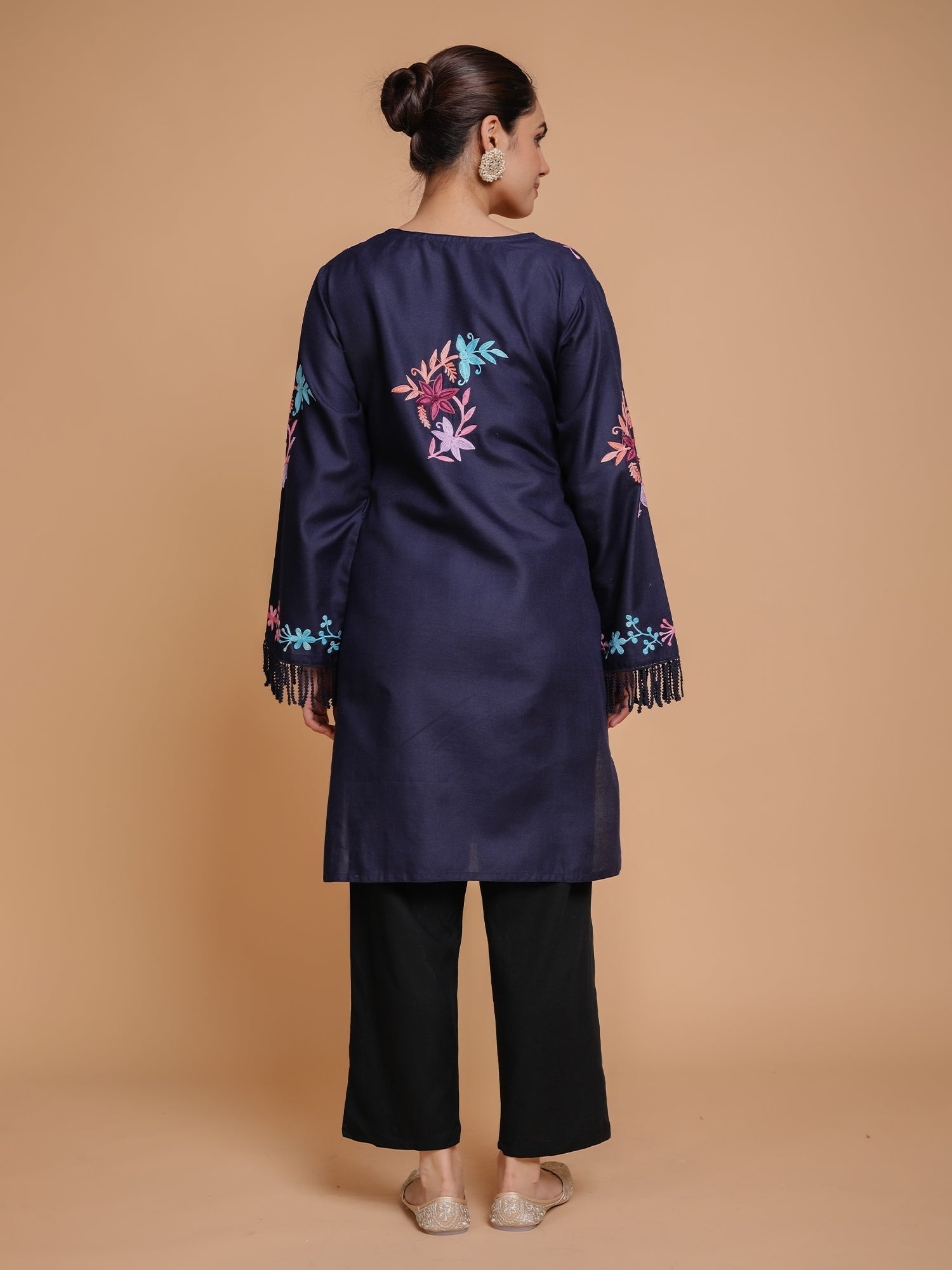 Gargi in Falak Kashmiri Long Kurta - Blue