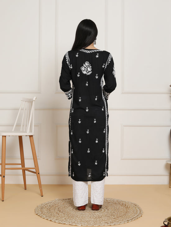 Saba Chikankari kurta in modal cotton - Black