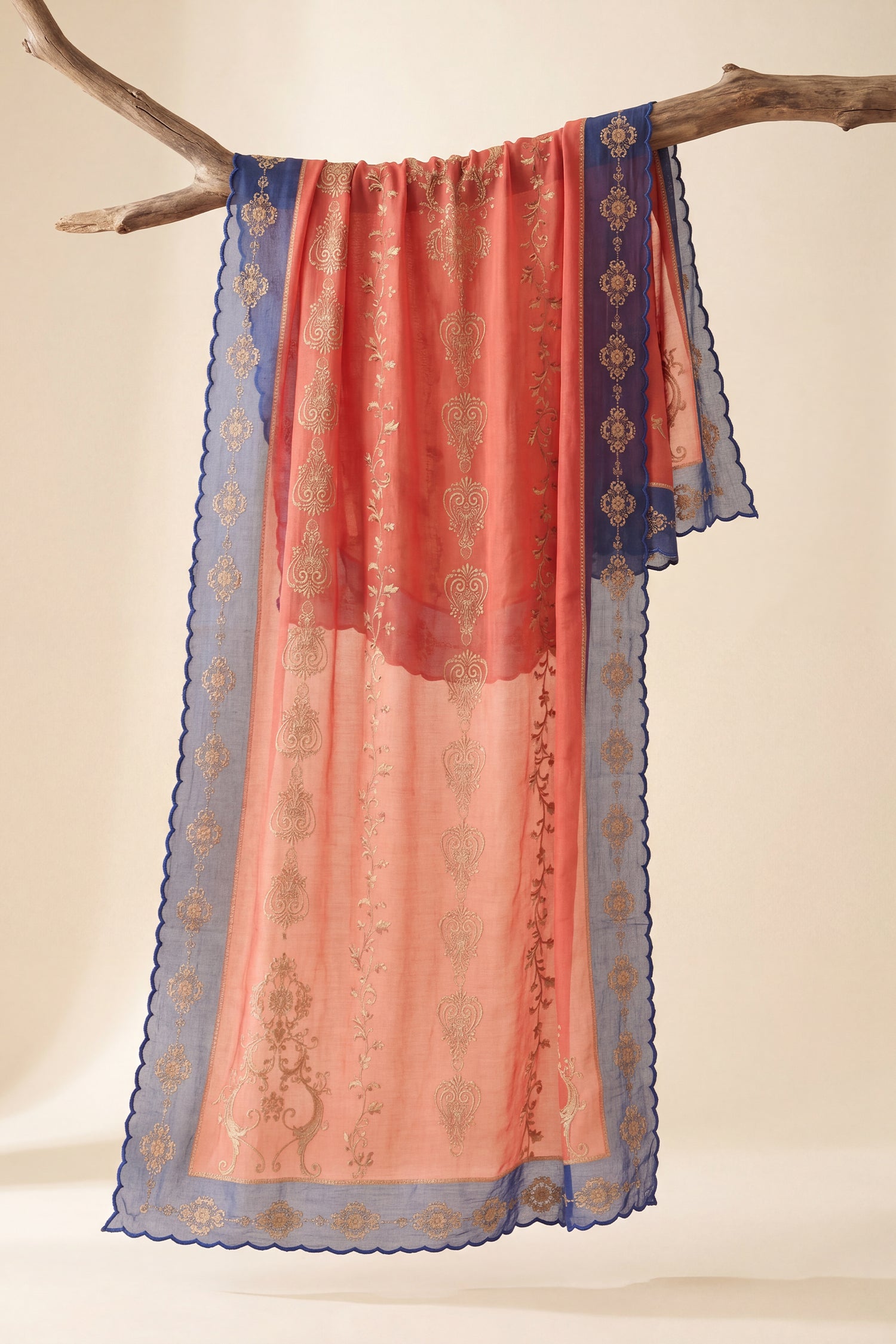 Printed Organza Dupatta in Blue