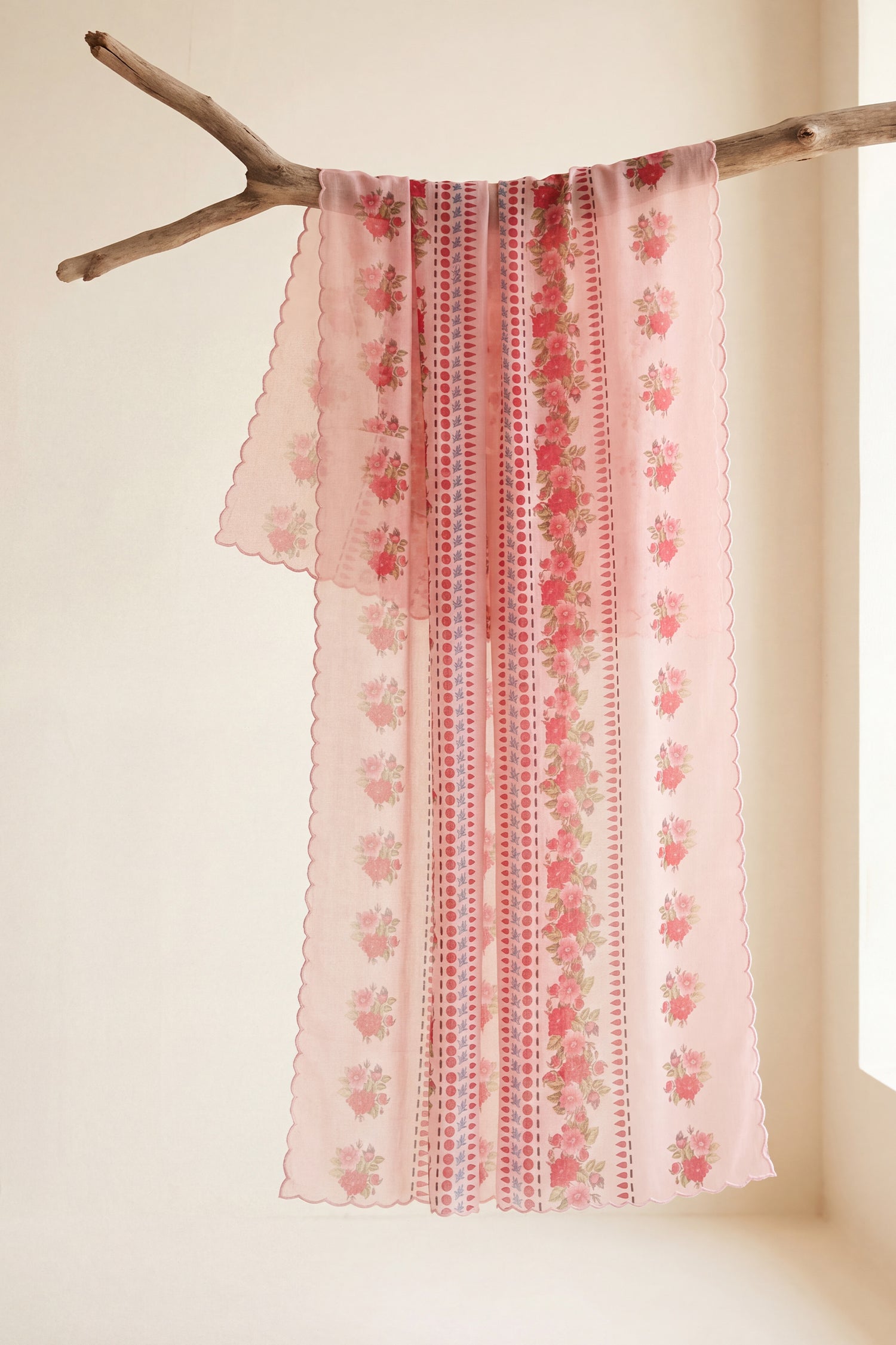 Printed Organza Dupatta in Pink