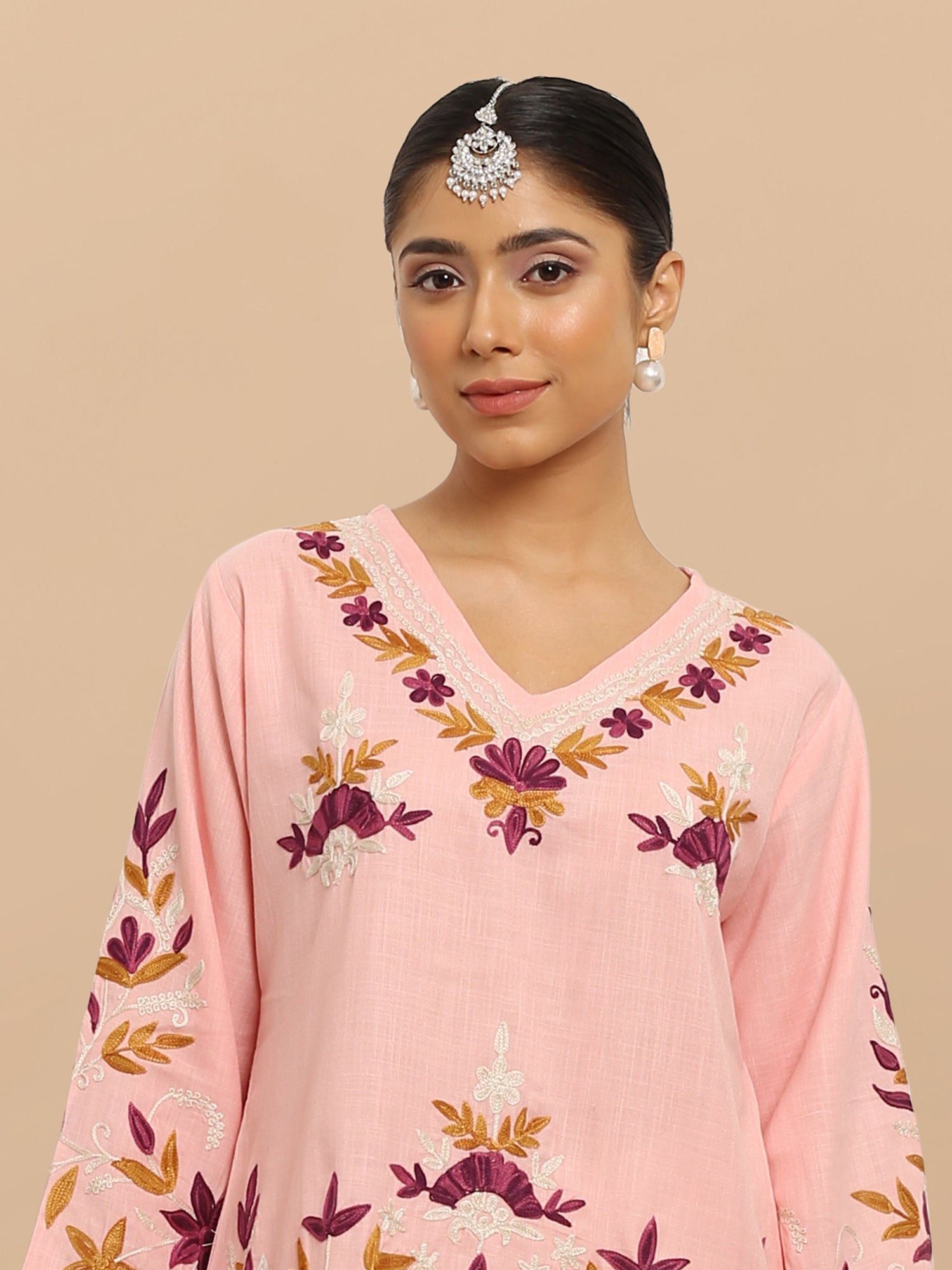 Falak Kashmiri Short Kurta - Pink