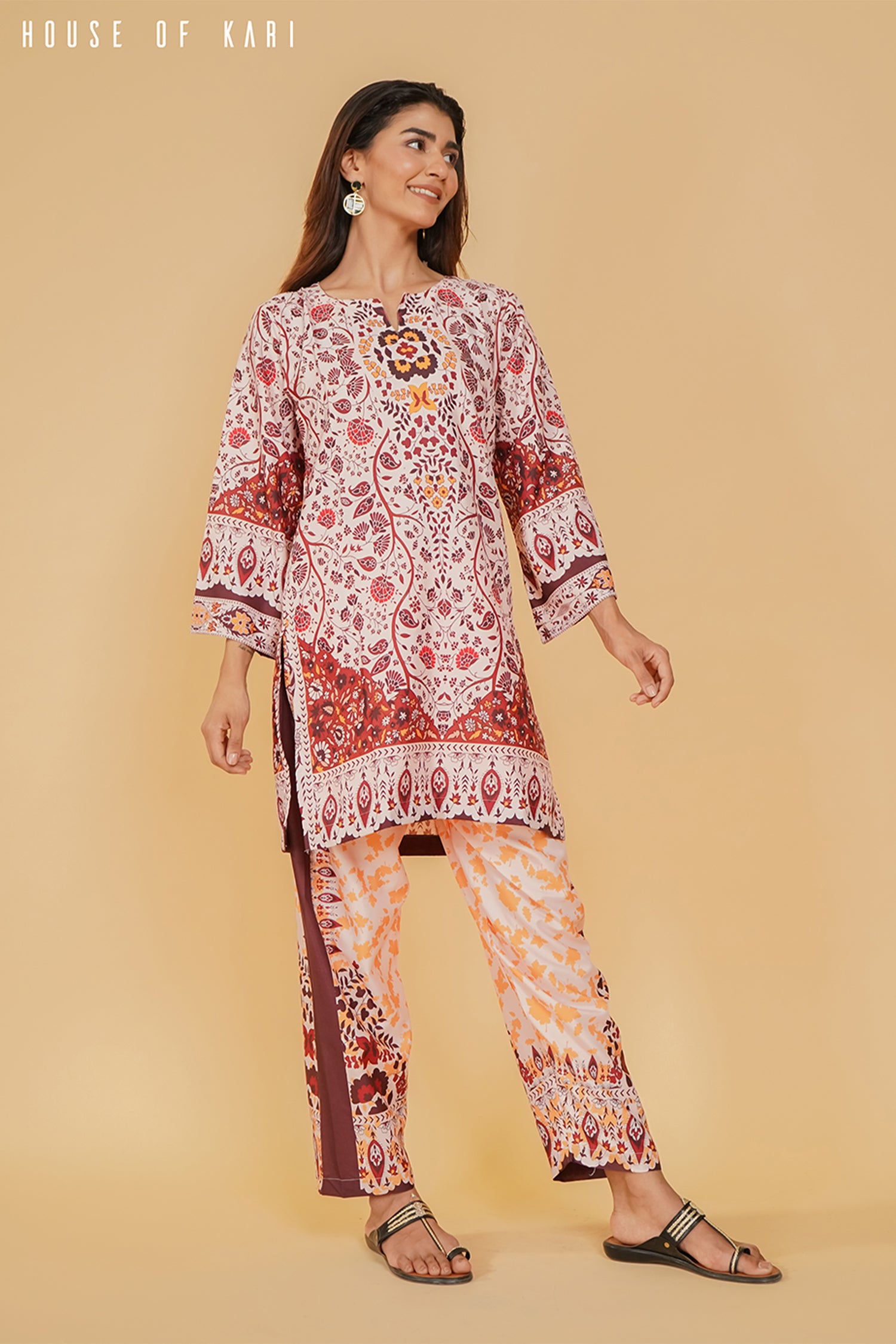 Printkari Poly Muslin Co-ord set in Multicolour