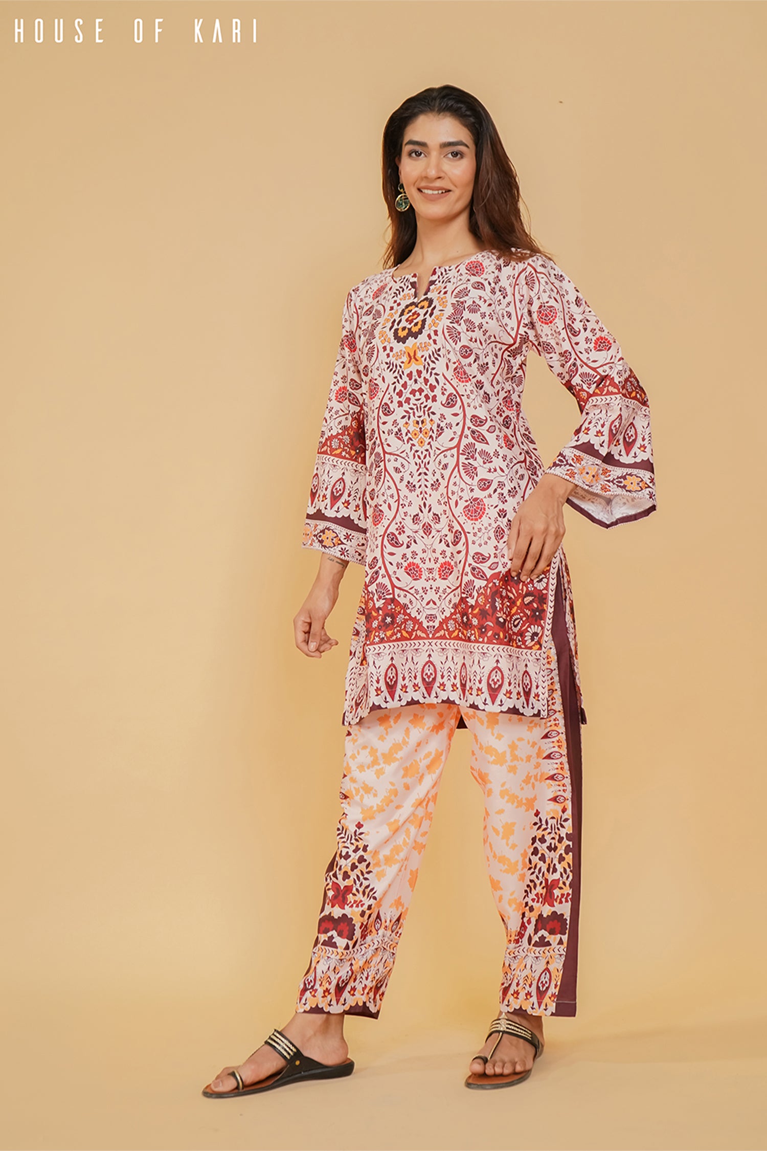 Printkari Poly Muslin Co-ord set in Multicolour