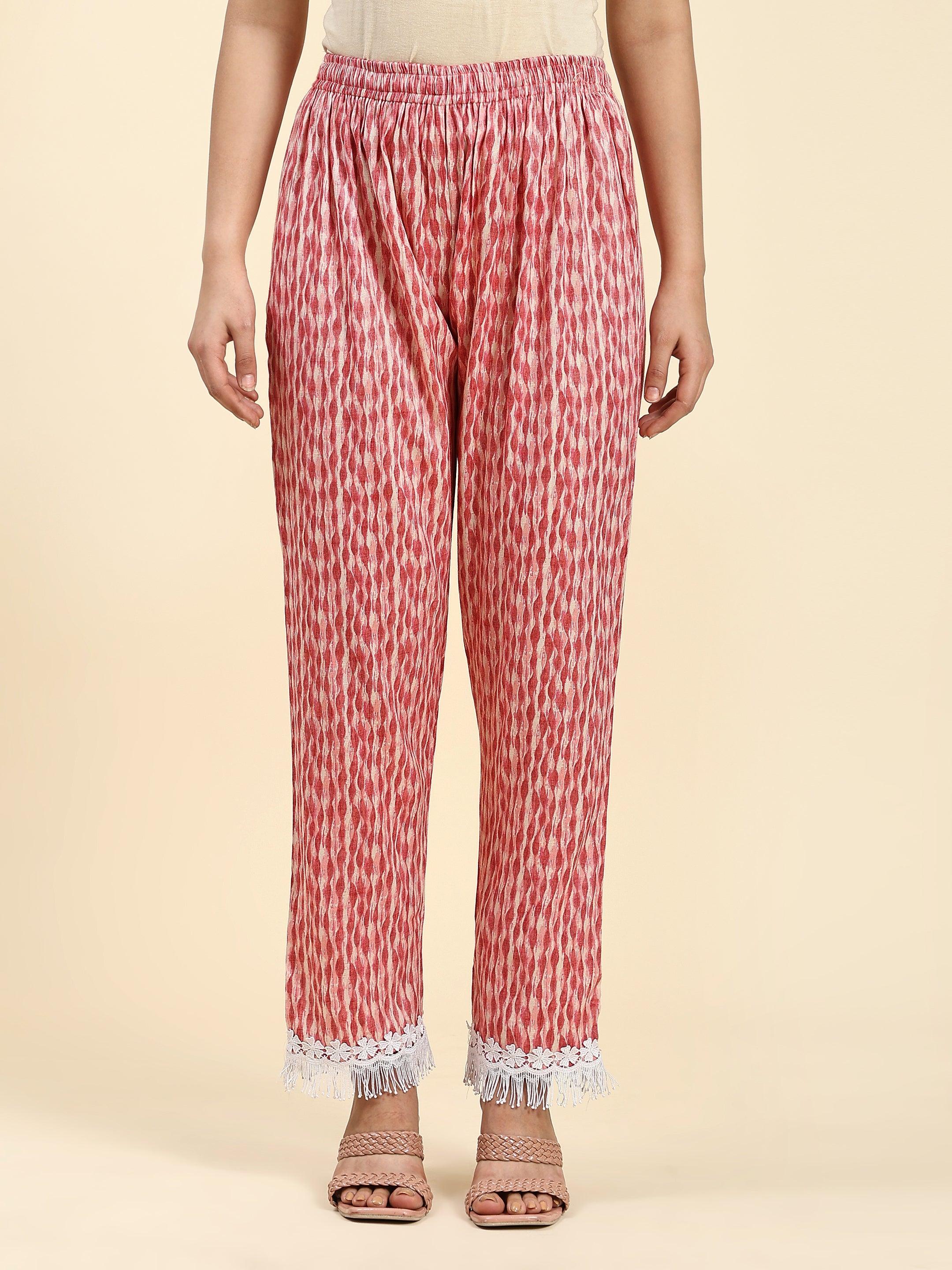 Simran in Samma Chikankari Co-ord set in Cotton for Women- Pink - House Of Kari (Chikankari Clothing)