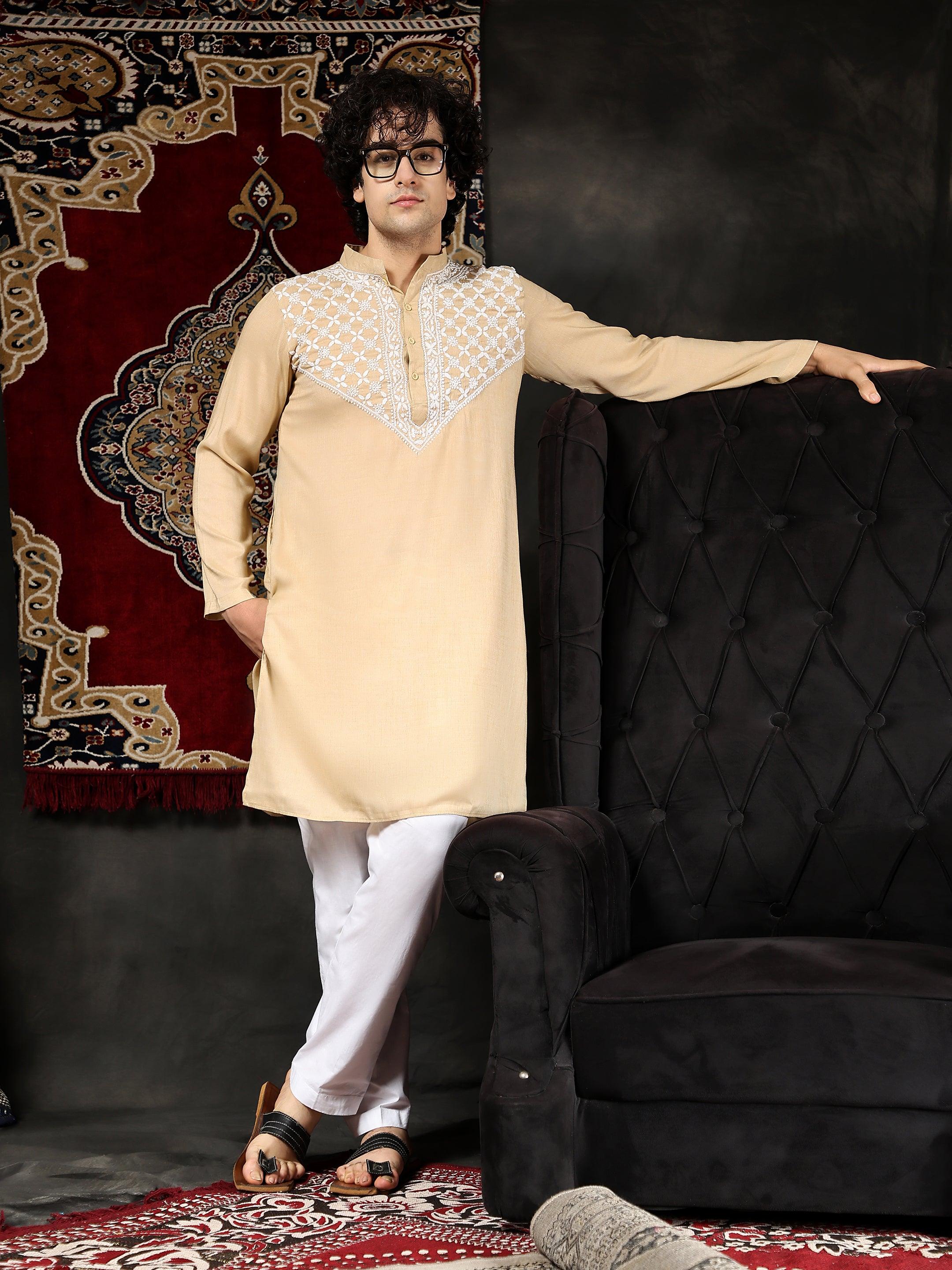 HOK White Pants For Men - House Of Kari (Chikankari Clothing)