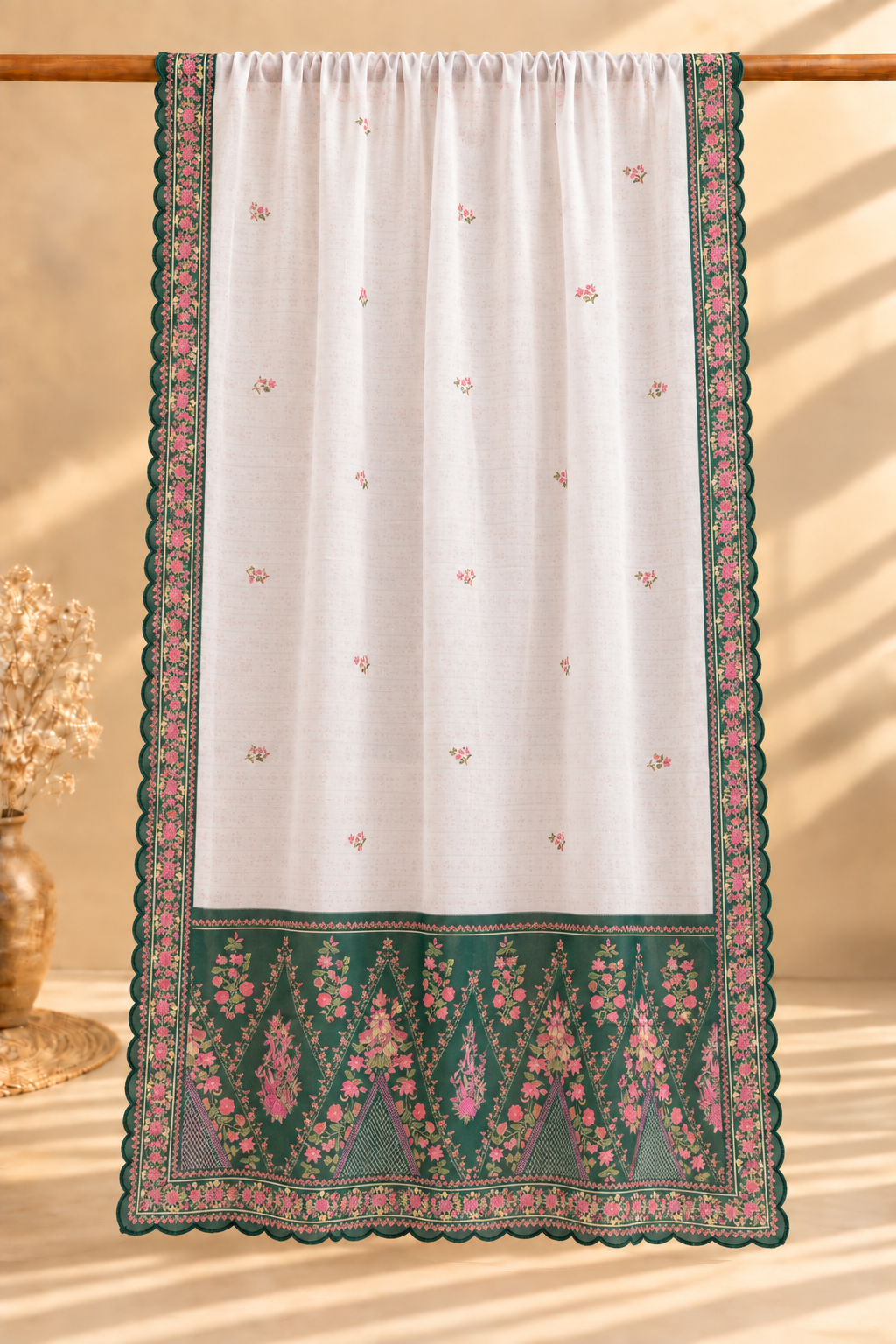 Green Floral Printed Lawn Cotton Co-ord Set
