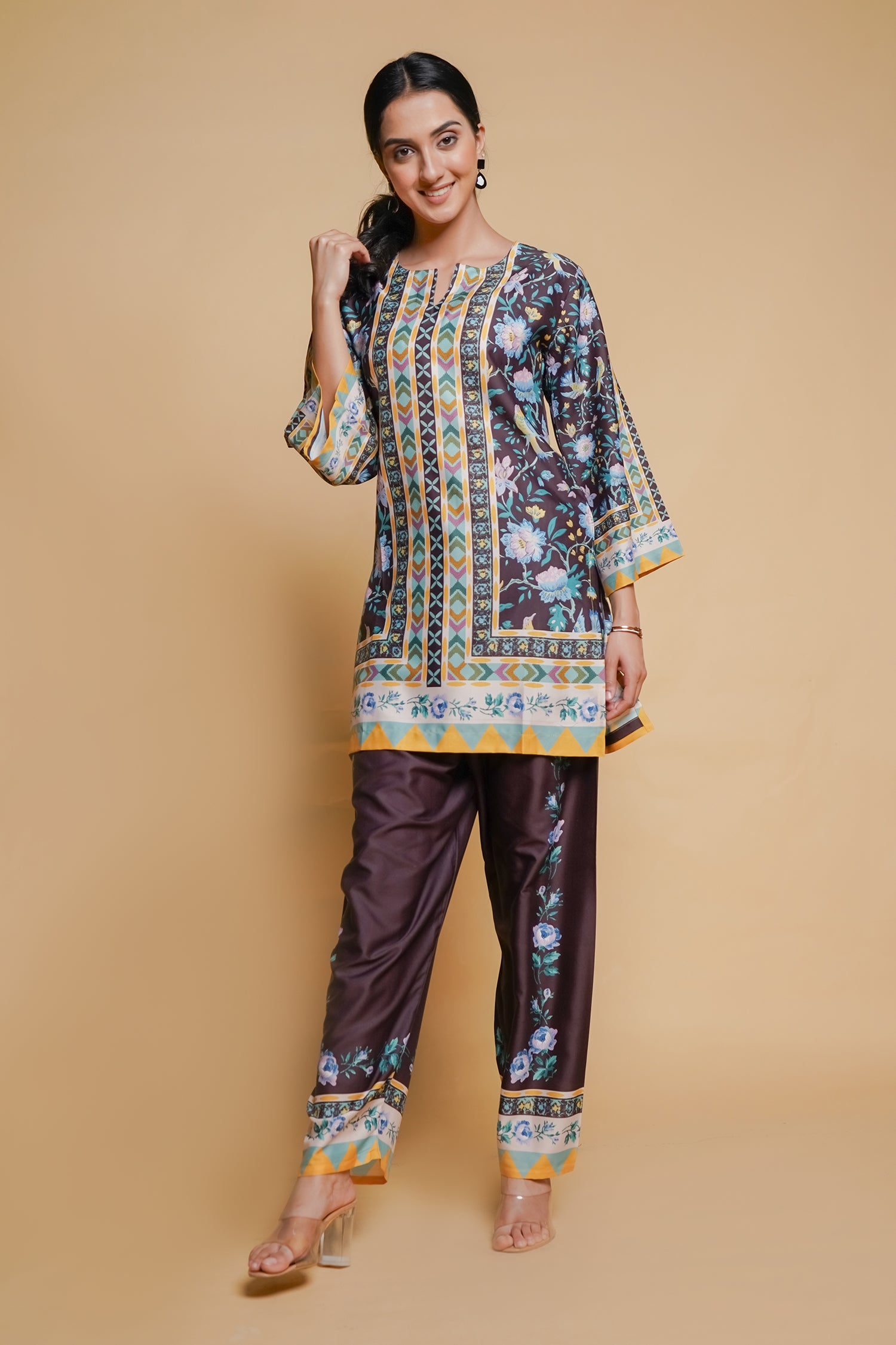 Printkari Poly Muslin Co-ord set in Black