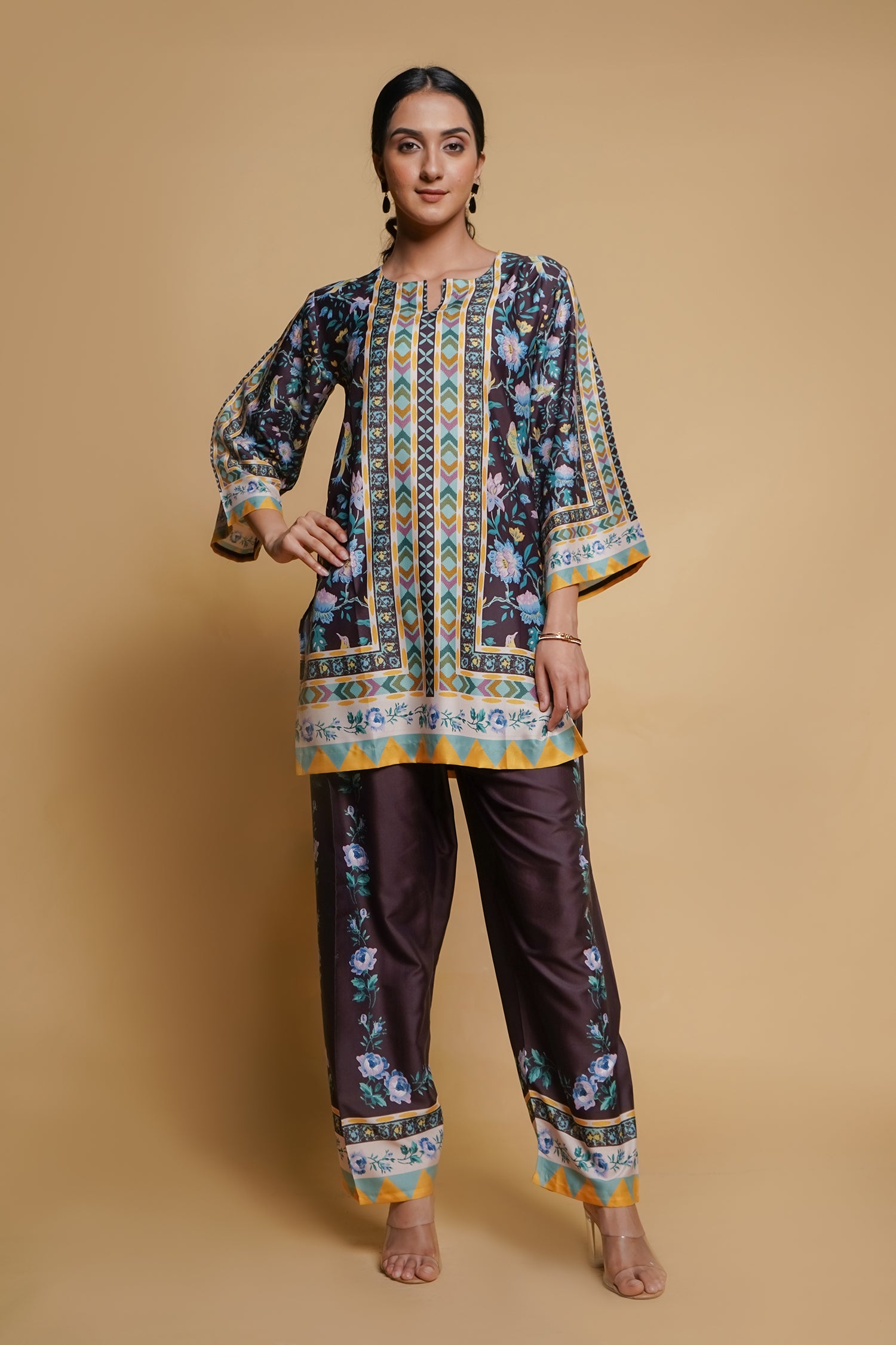 Printkari Poly Muslin Co-ord set in Black