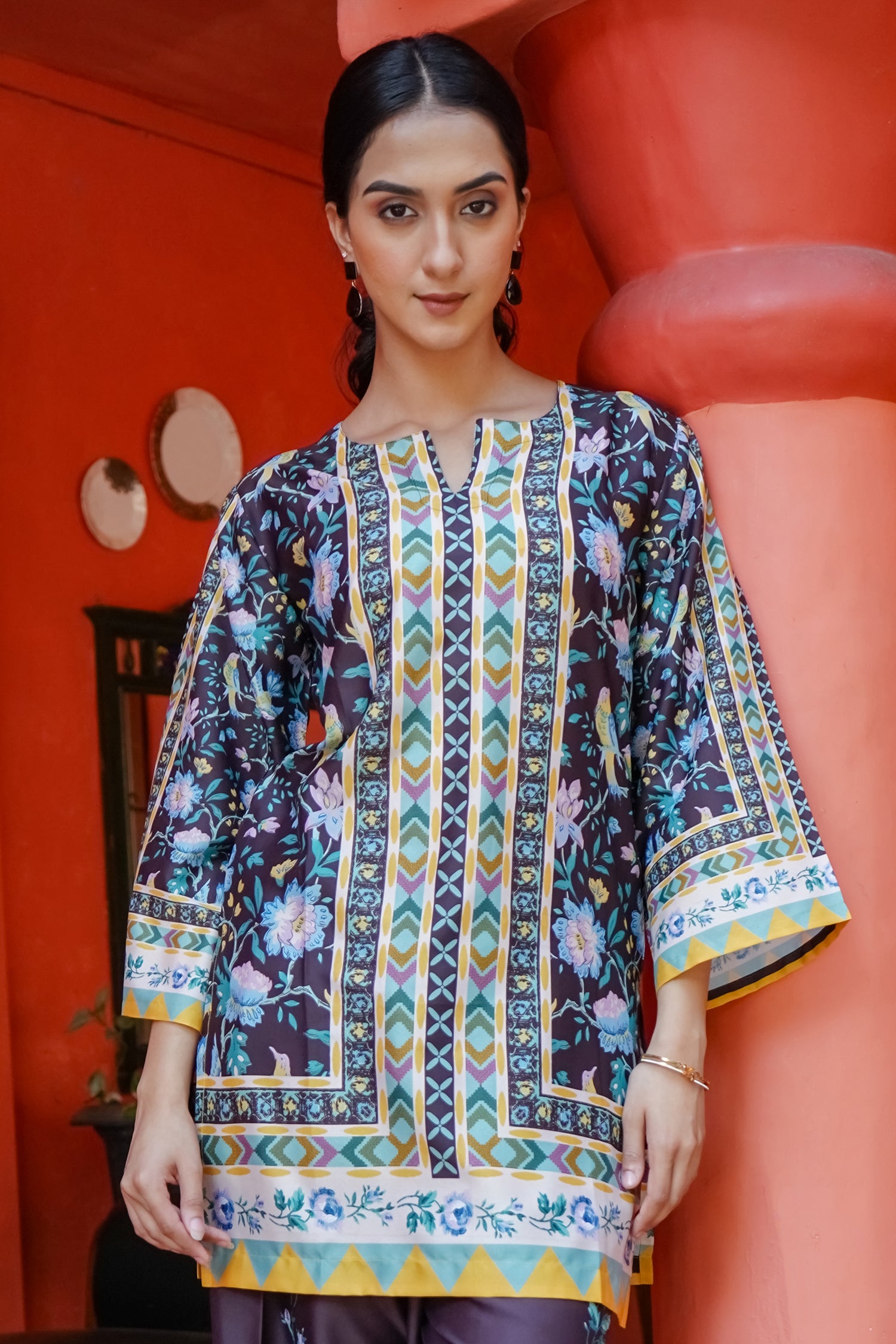 Printkari Poly Muslin Co-ord set in Black