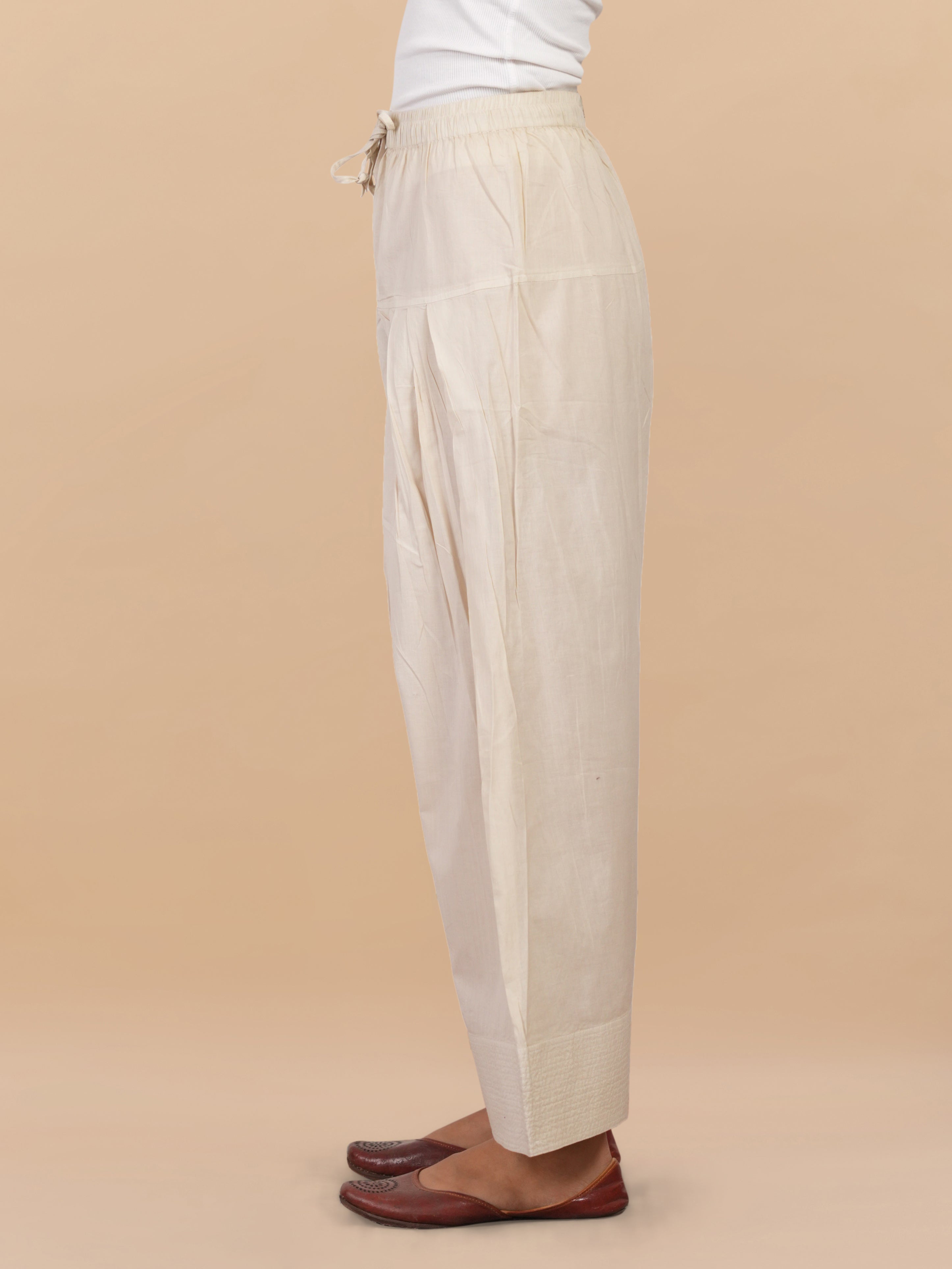 House Of Kari Beige Farsi Cotton Pants