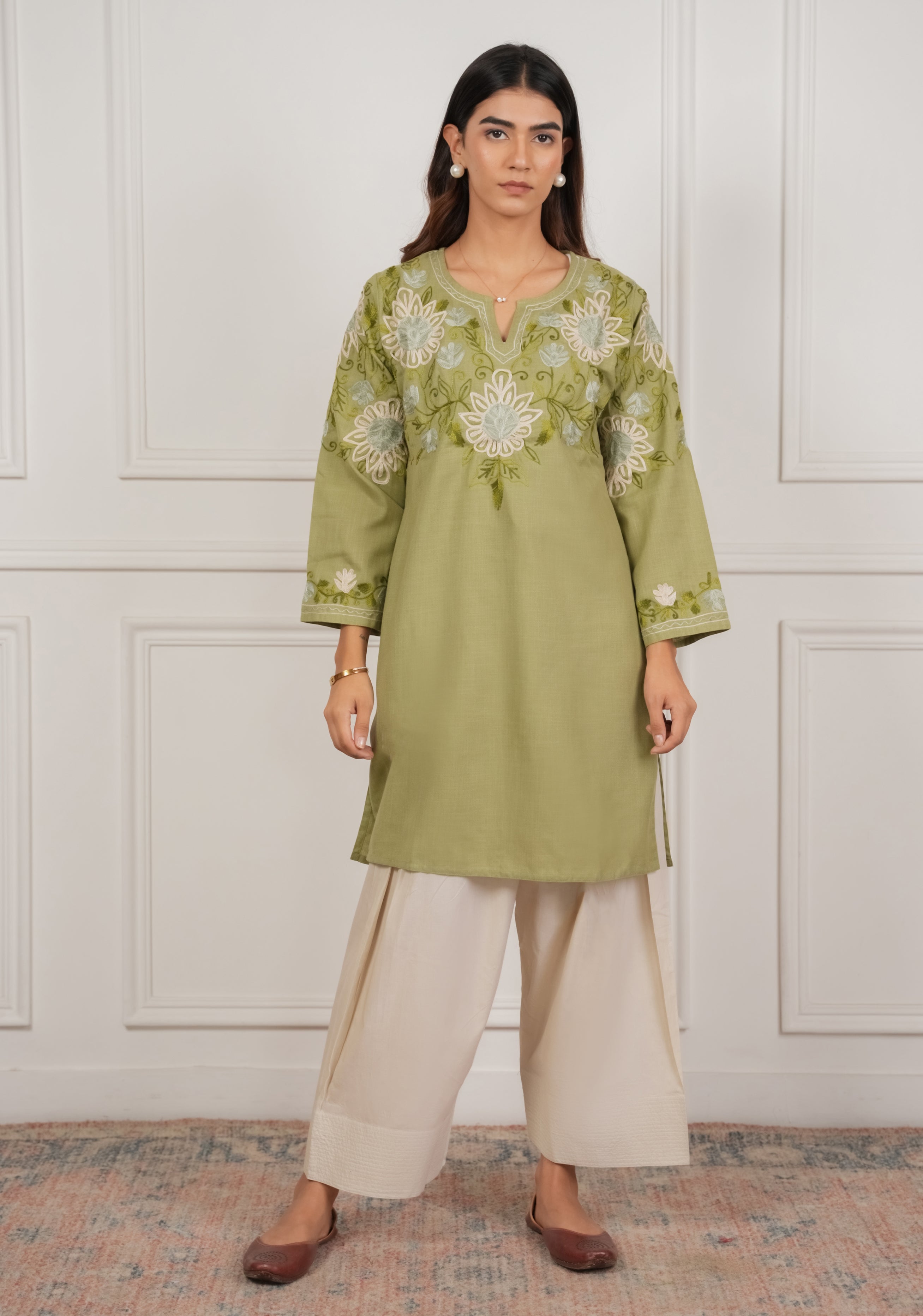 House Of Kari Beige Farsi Cotton Pants