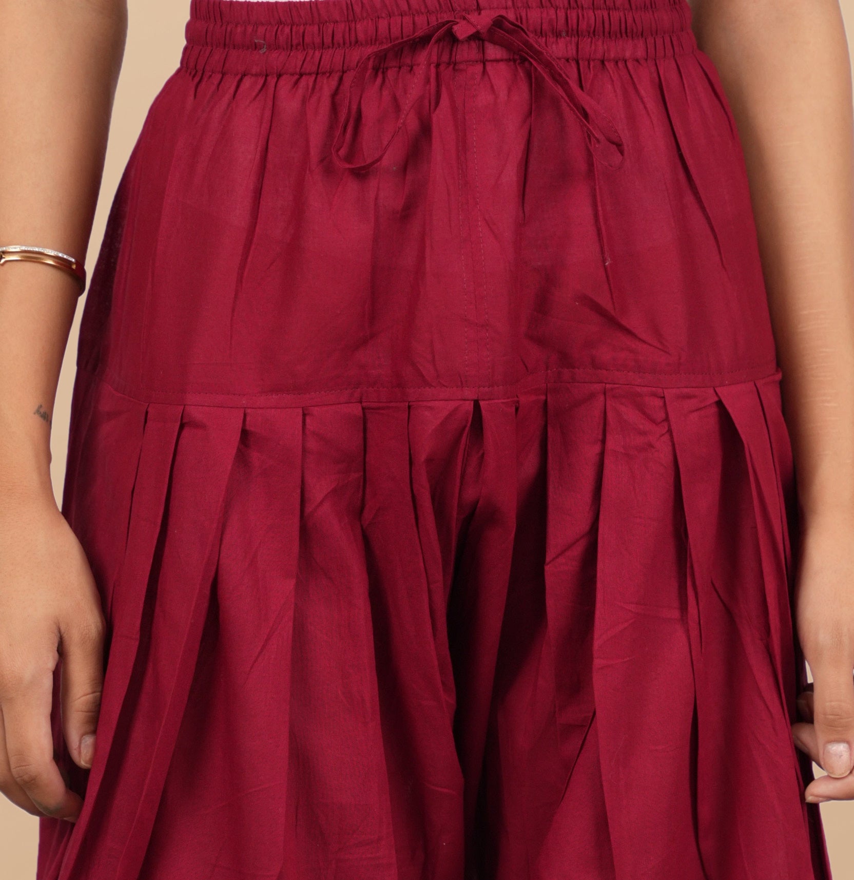 House Of Kari Maroon Farsi Cotton Pants