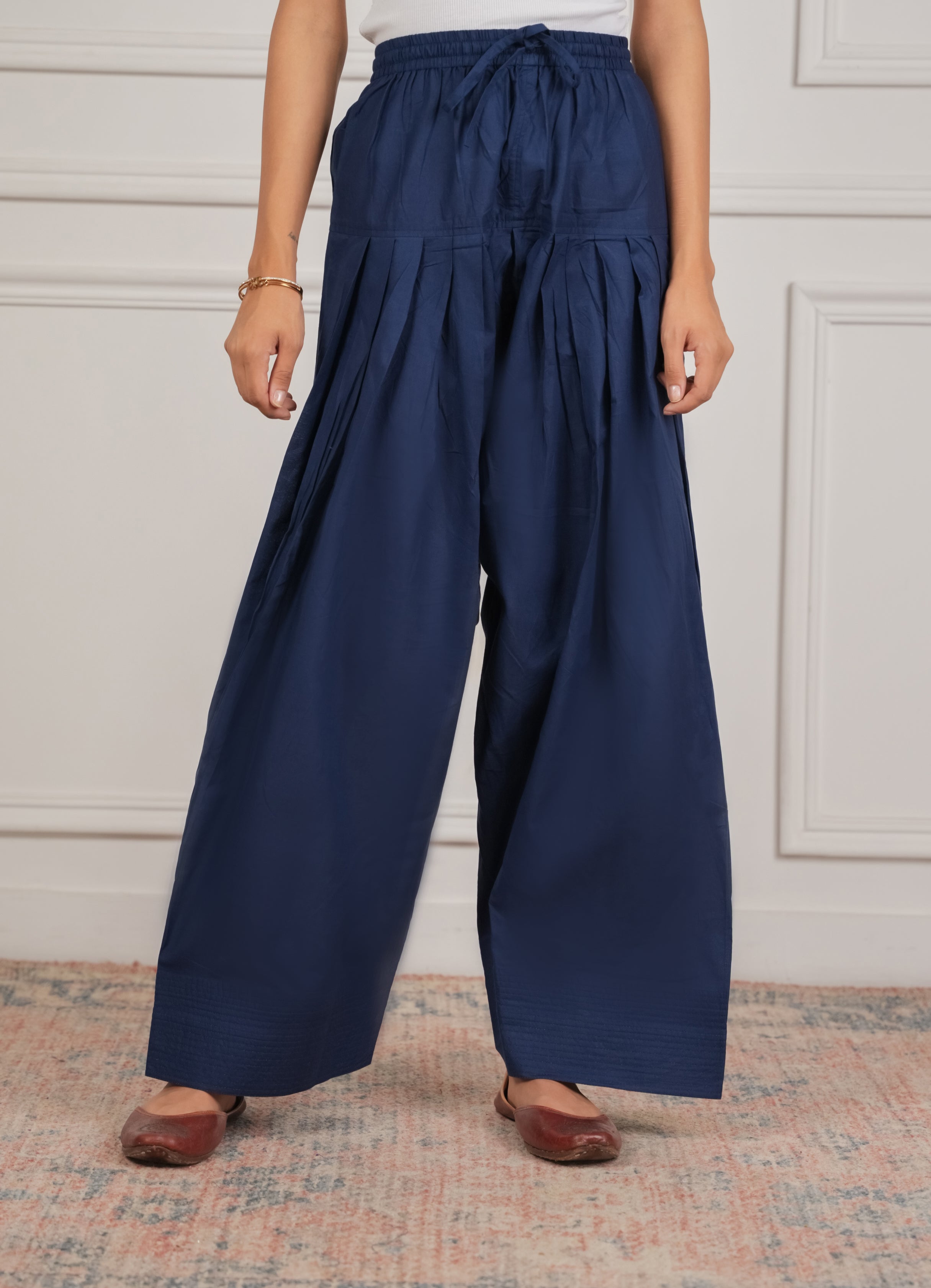 House Of Kari Blue Farsi Cotton Pants