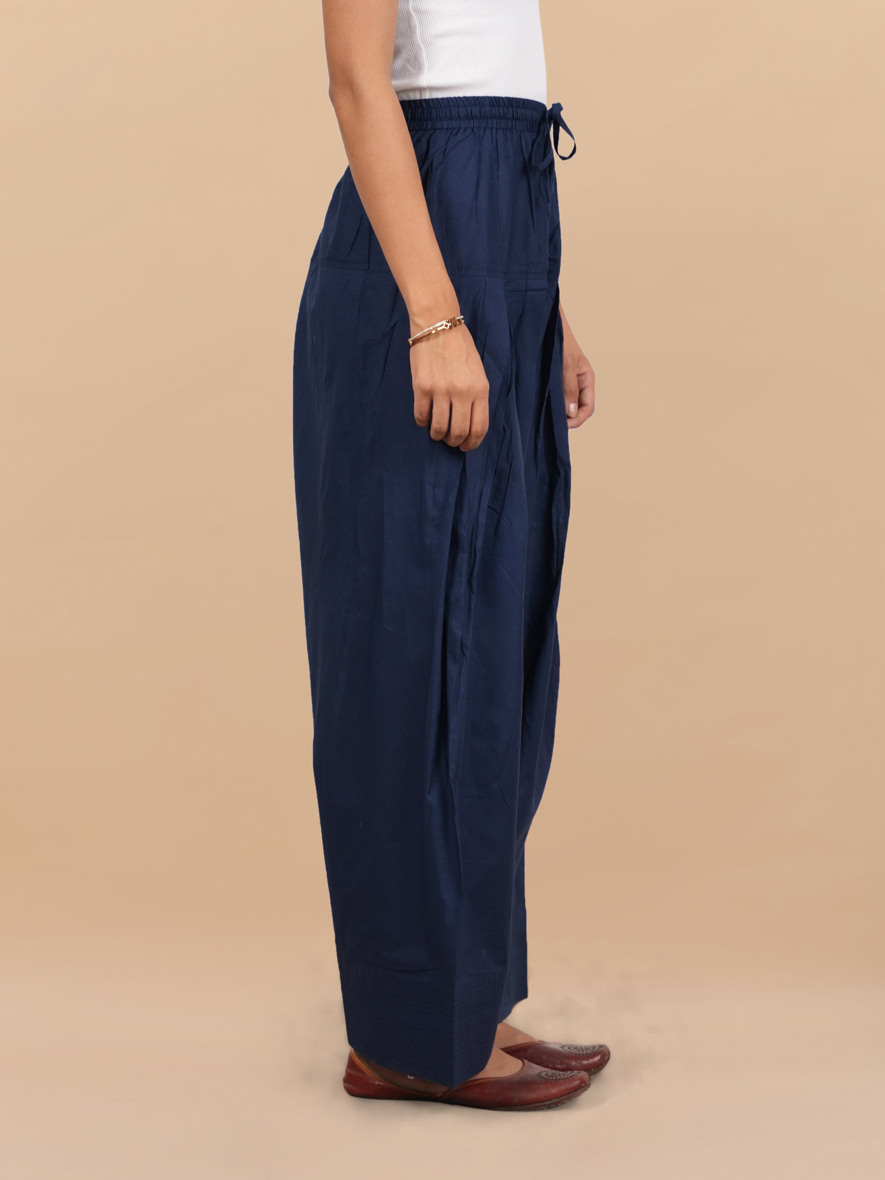 House Of Kari Blue Farsi Cotton Pants