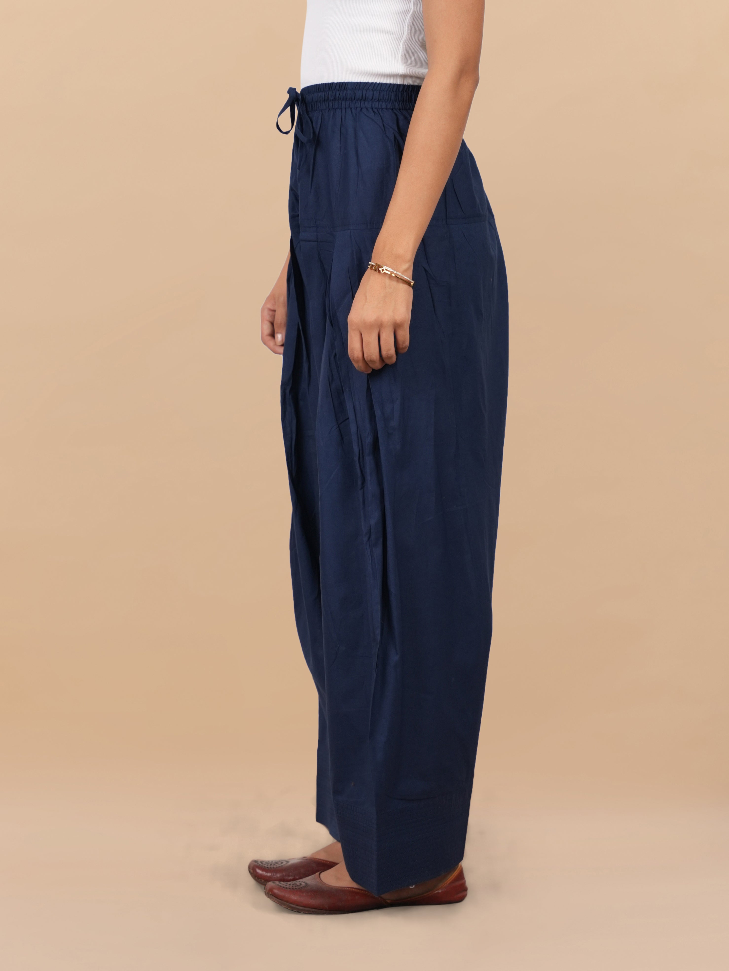 House Of Kari Blue Farsi Cotton Pants