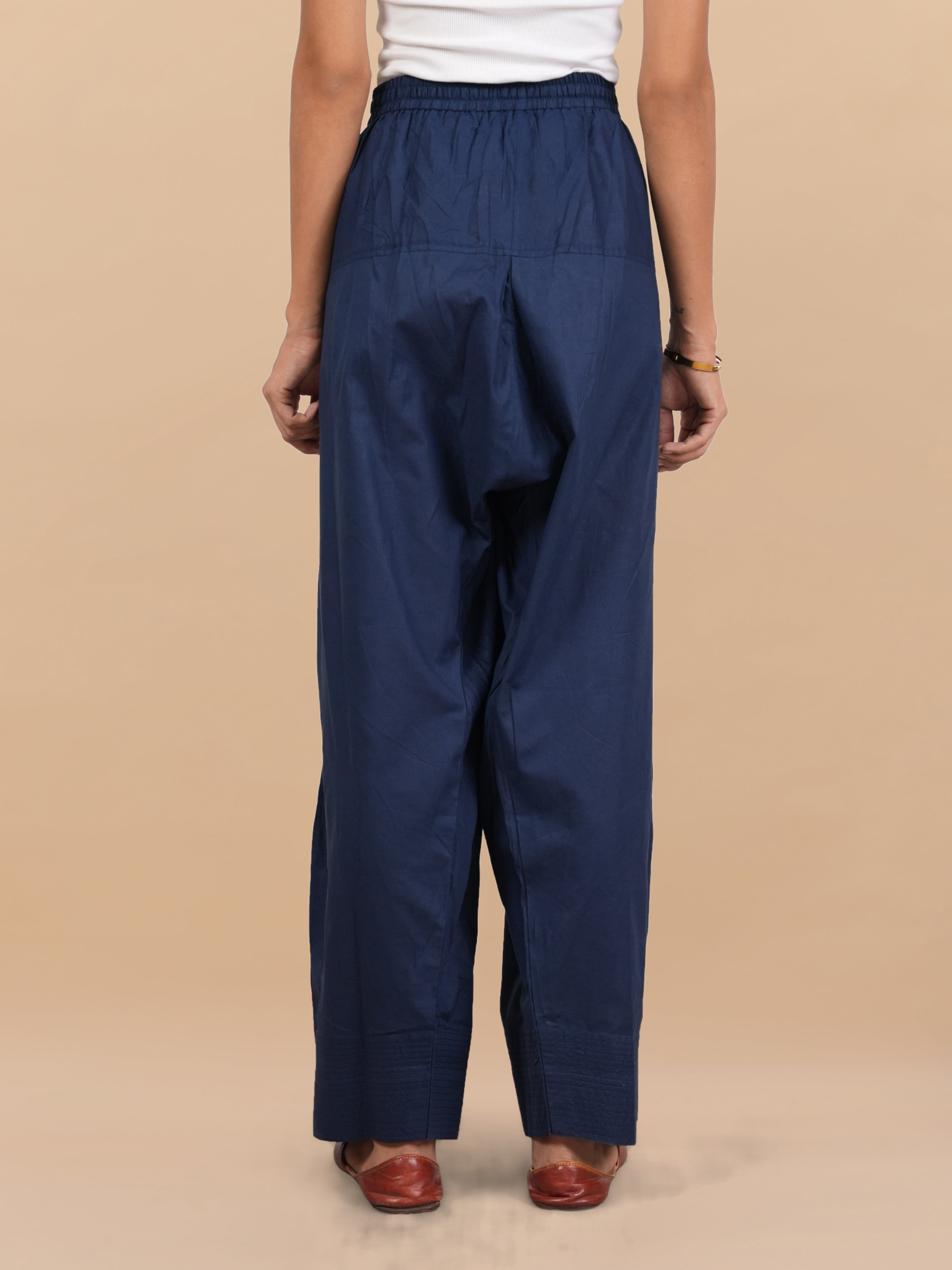 House Of Kari Blue Farsi Cotton Pants