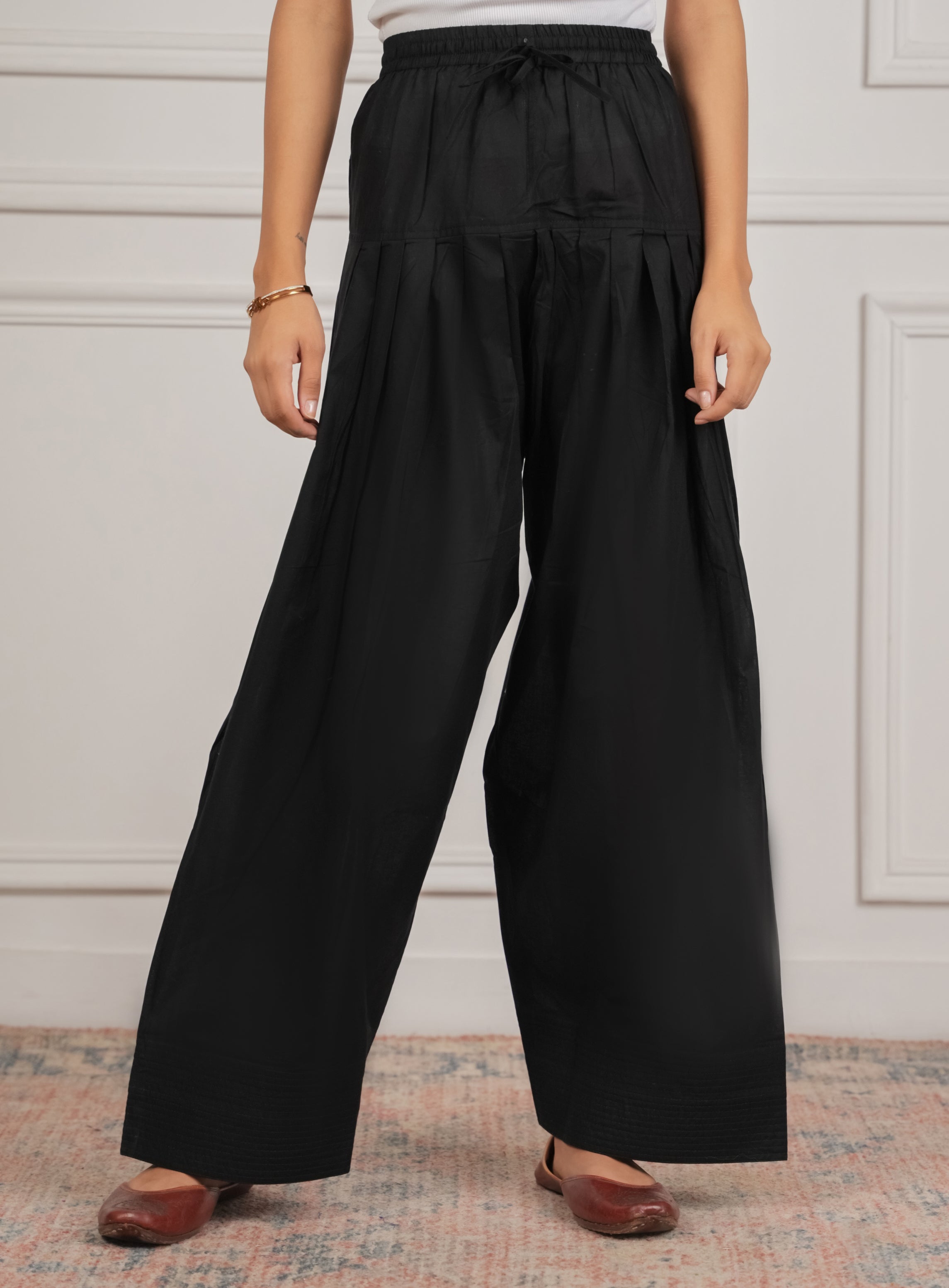 House Of Kari Black Farsi Cotton Pants