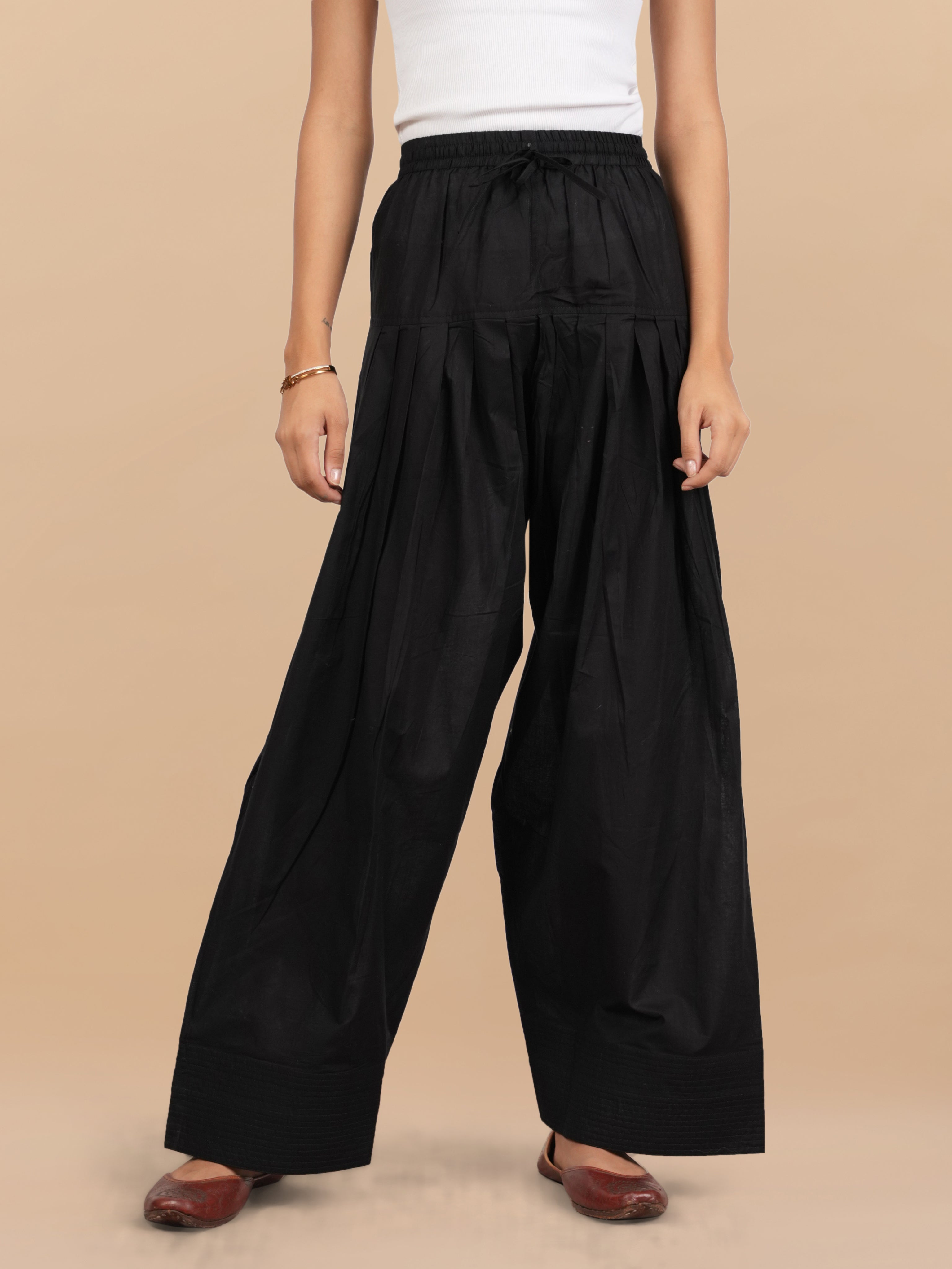 House Of Kari Black Farsi Cotton Pants
