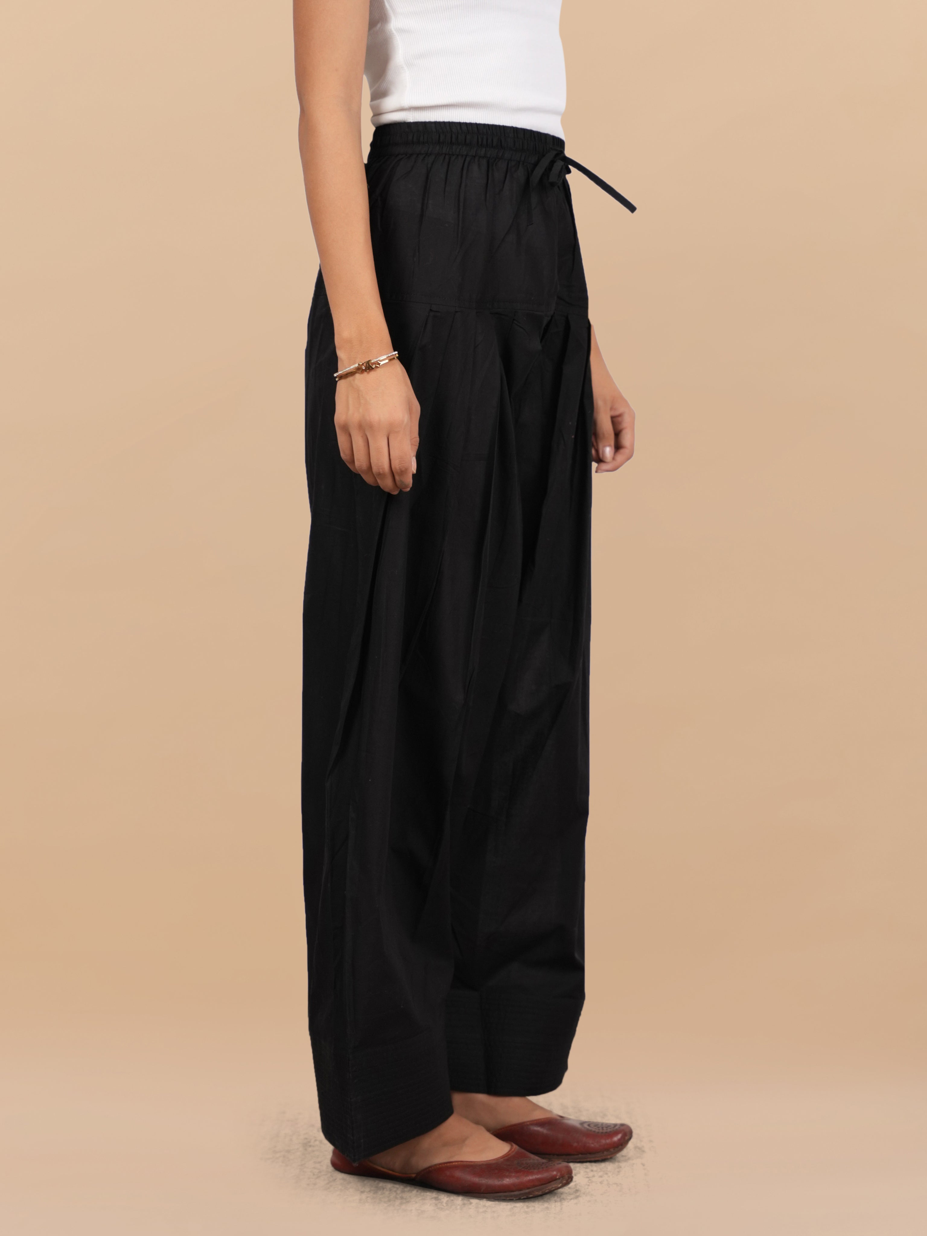 House Of Kari Black Farsi Cotton Pants
