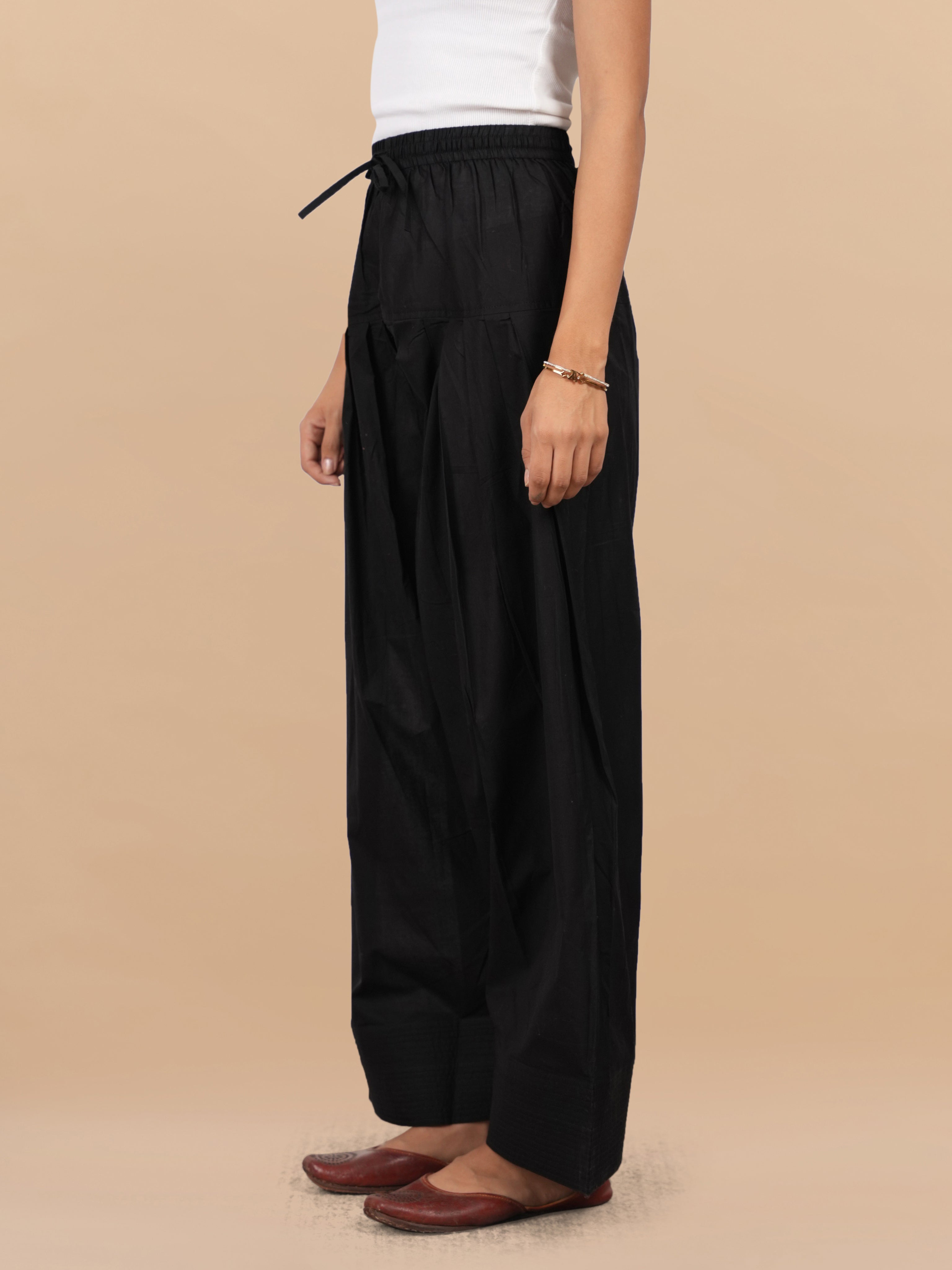 House Of Kari Black Farsi Cotton Pants
