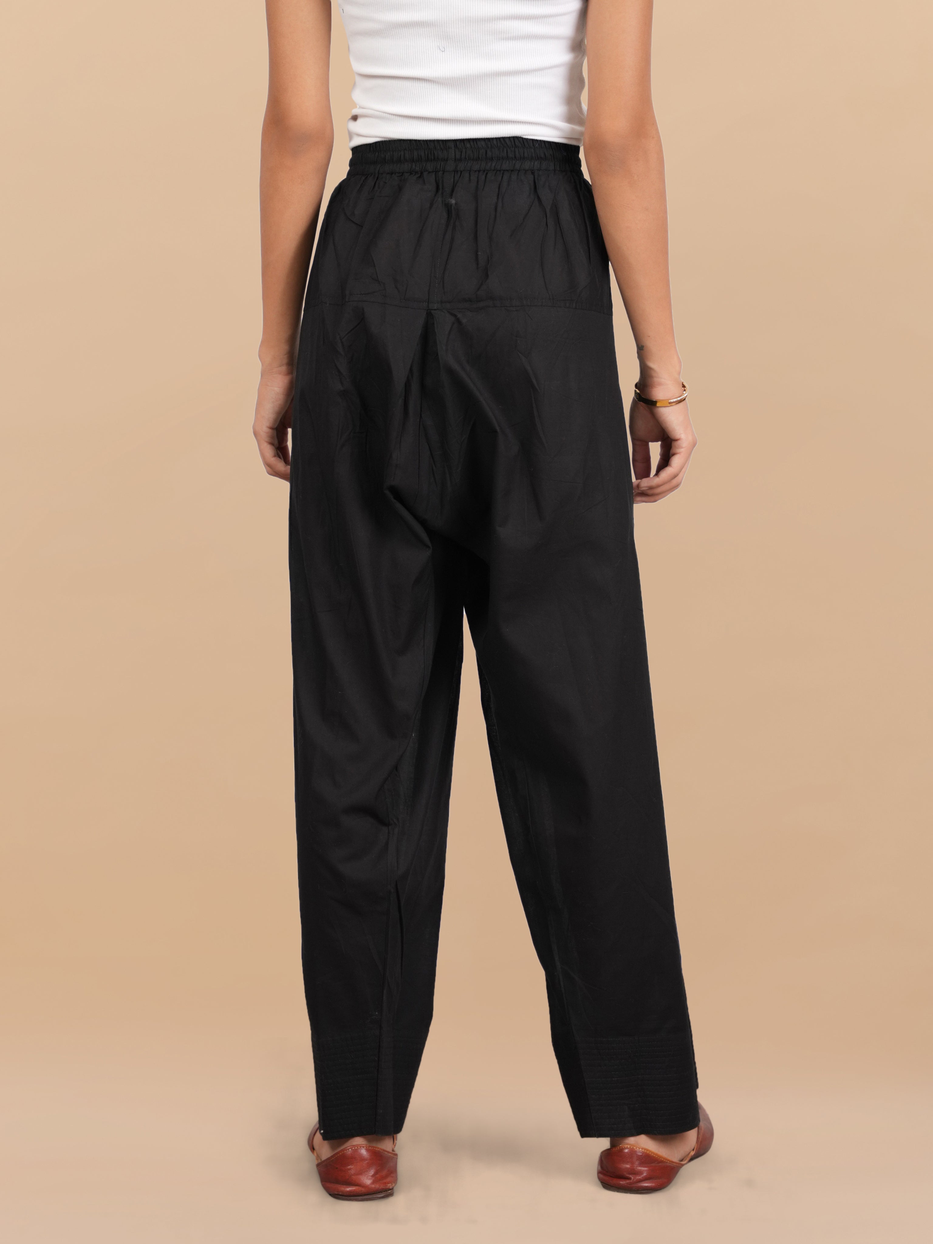 House Of Kari Black Farsi Cotton Pants