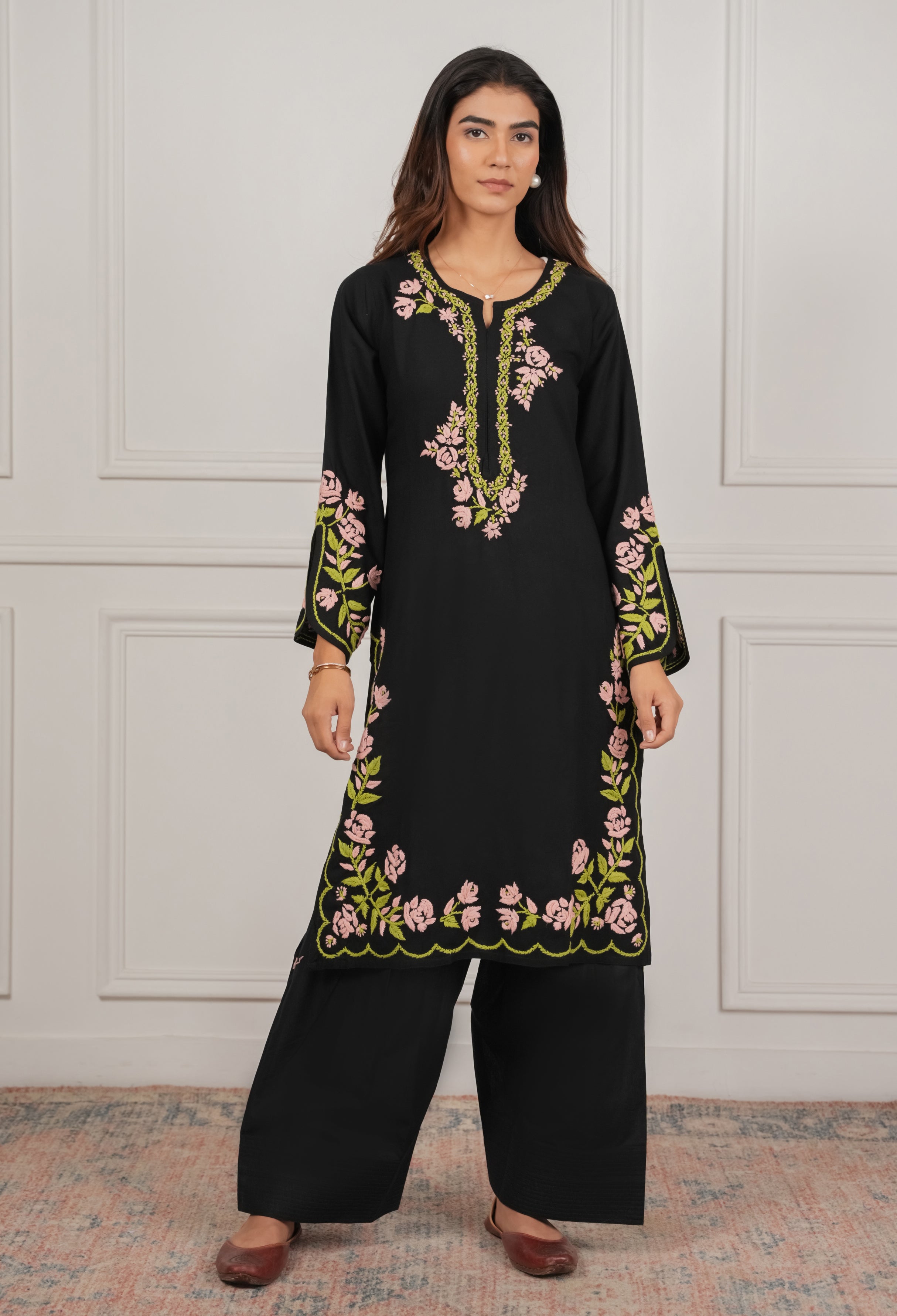 House Of Kari Black Farsi Cotton Pants