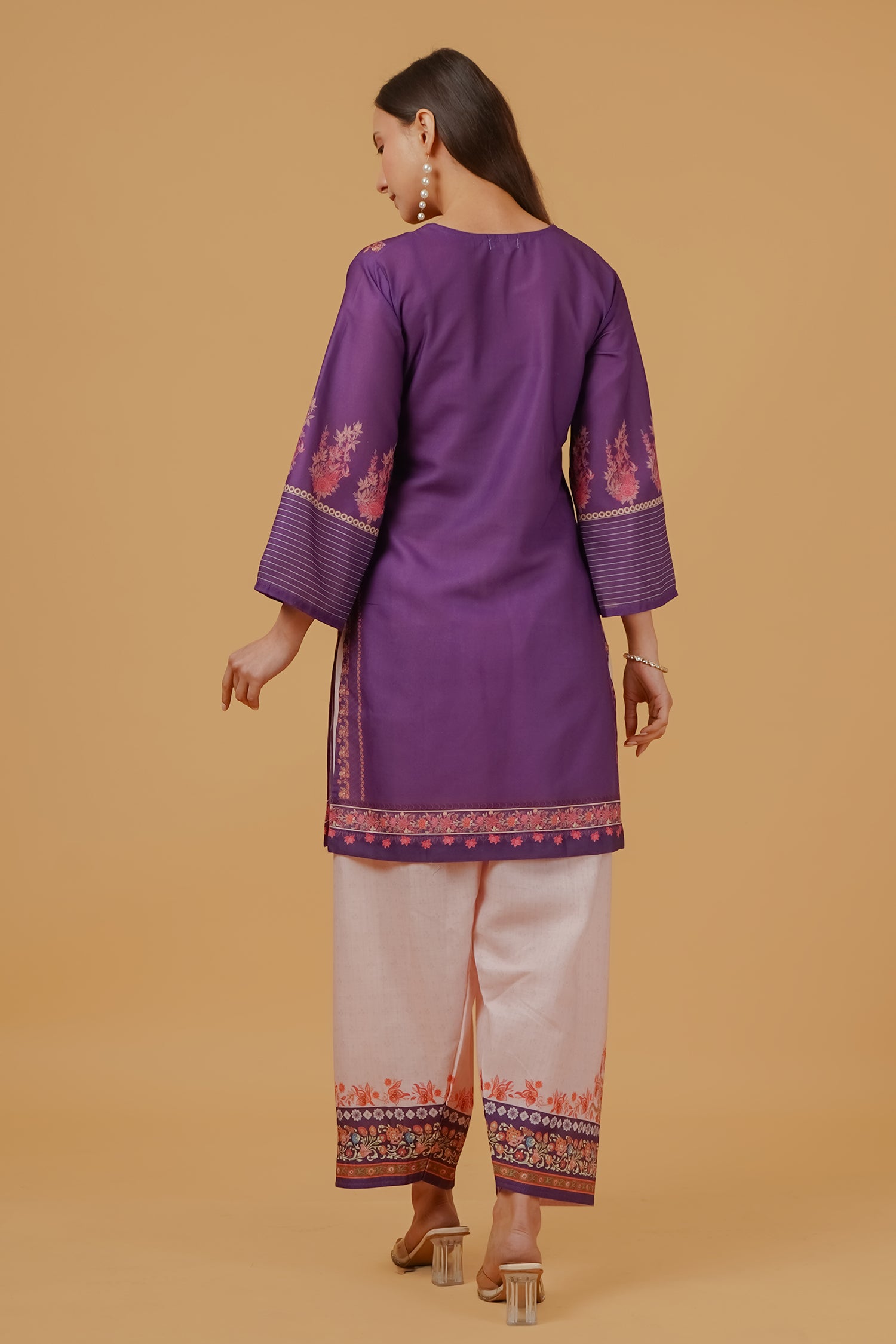 Purple Floral Printed Lawn Cotton Co-ord Set