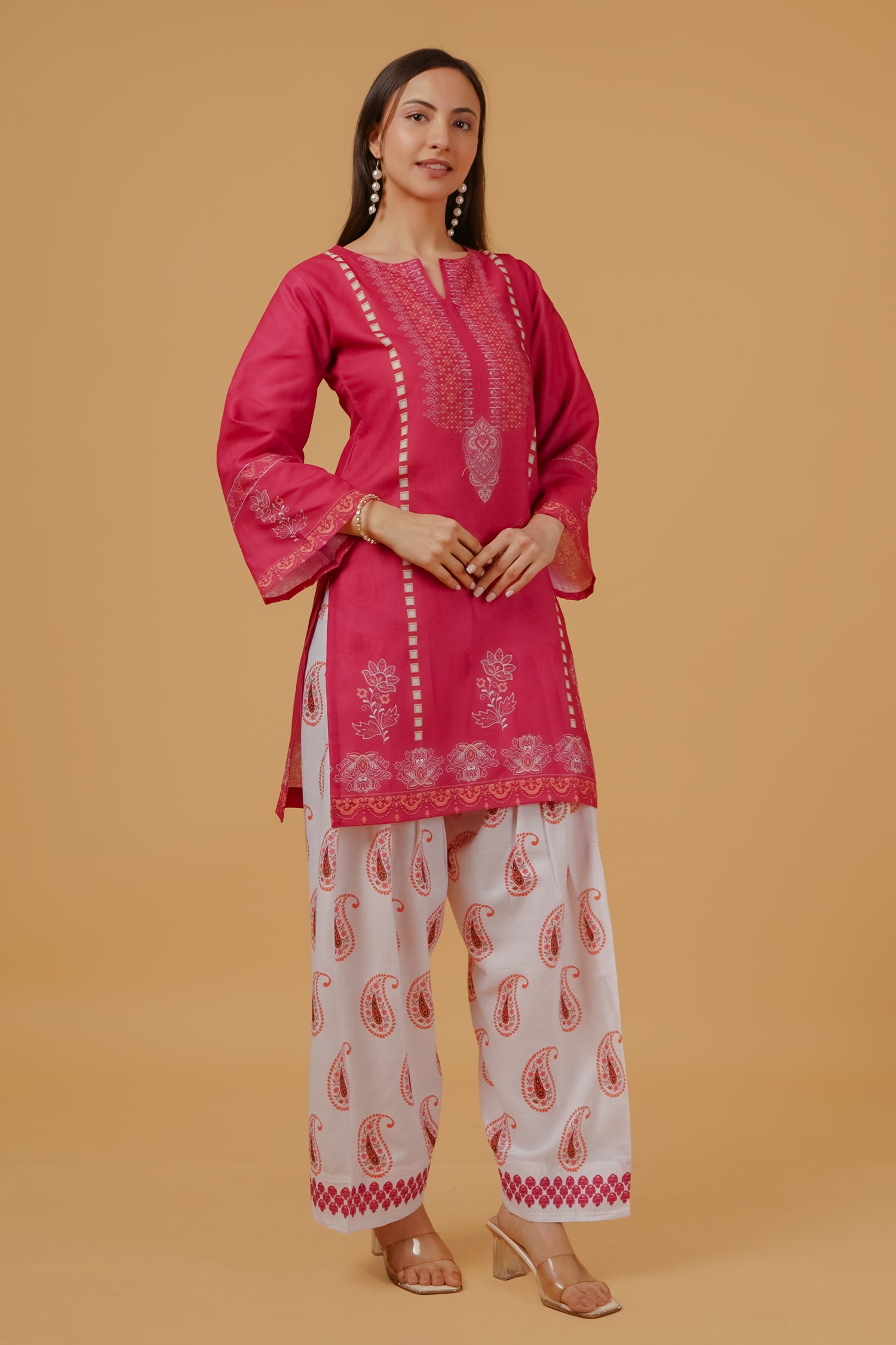 Berry Pink Printed Lawn Cotton Co-ord Set