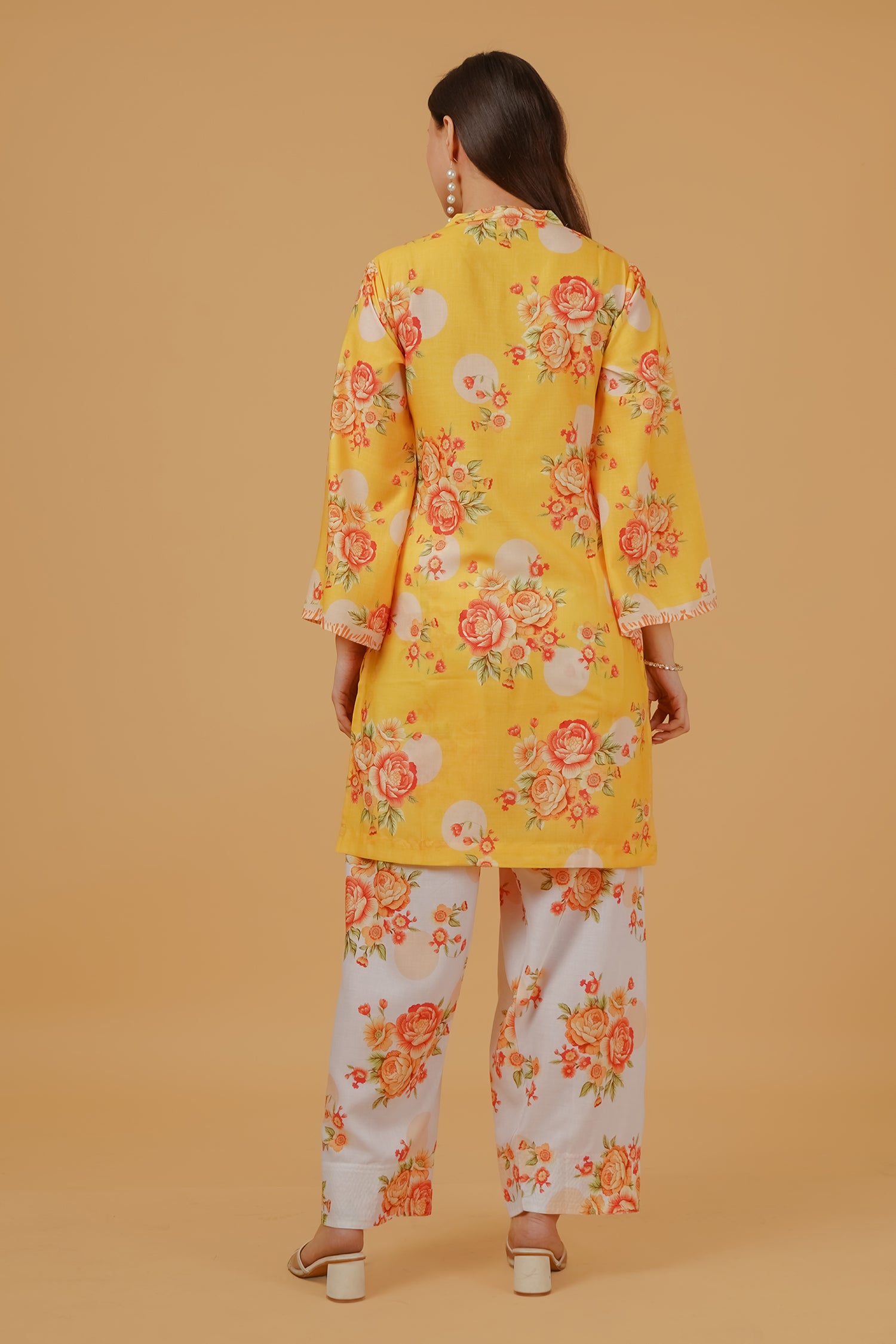 Yellow Floral Printed Lawn Cotton Co-ord Set