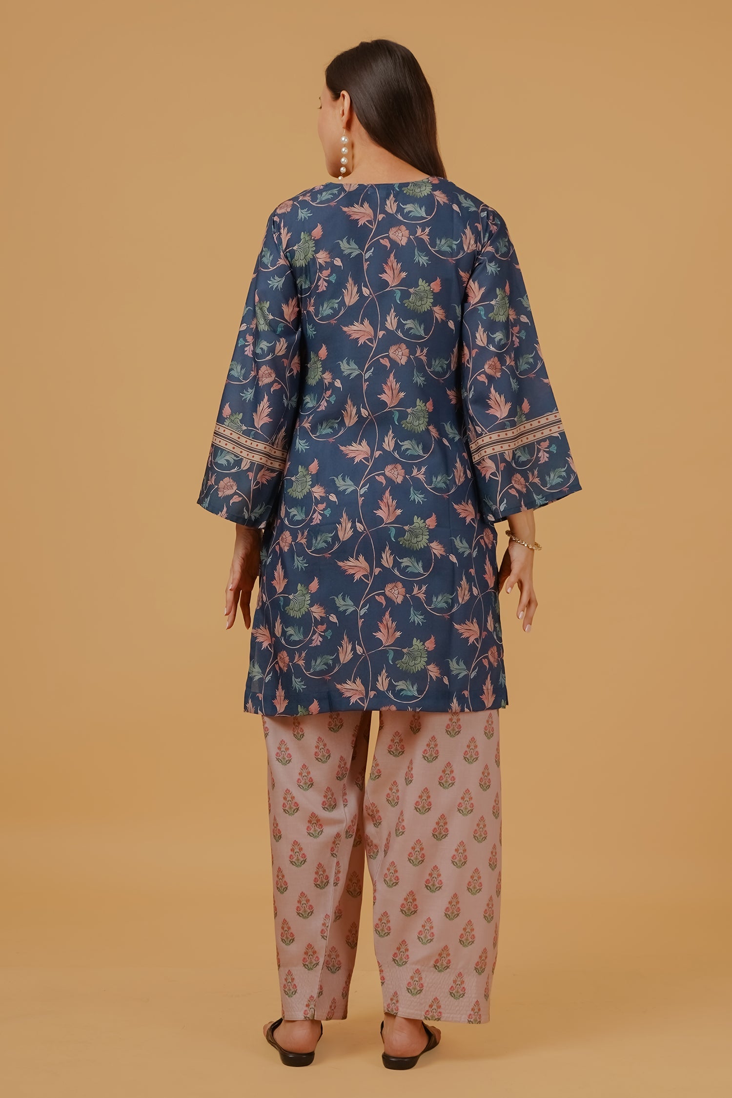 Printed Organza Dupatta - Teal