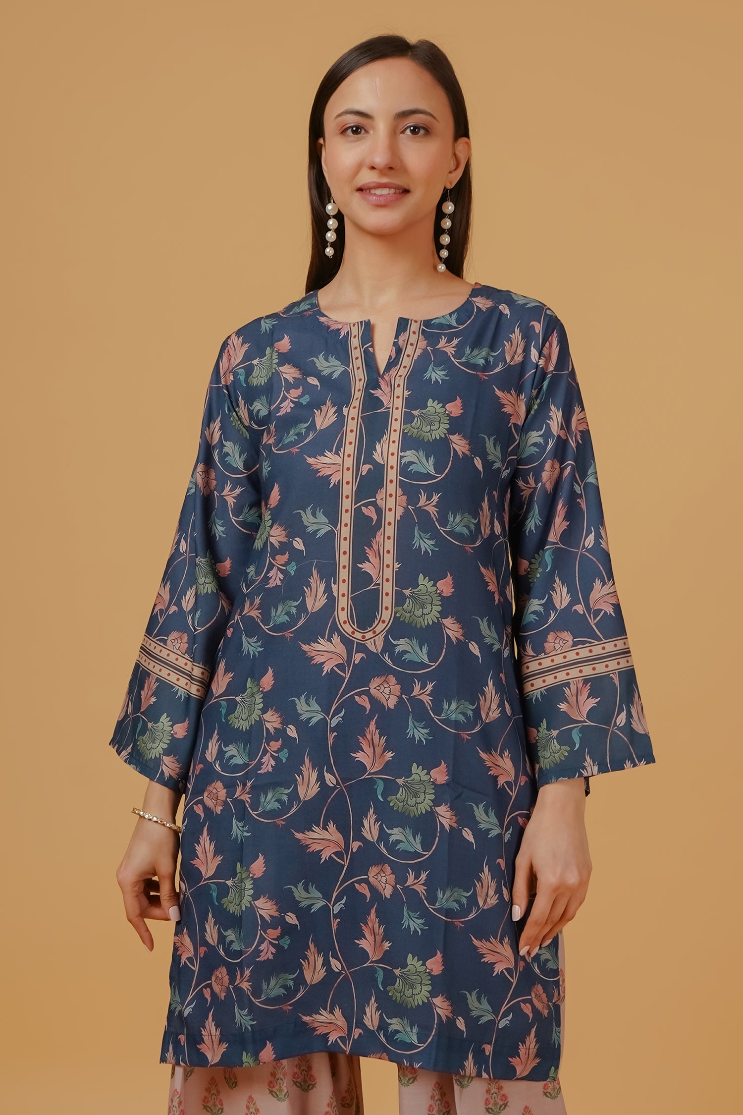 Printed Organza Dupatta - Teal