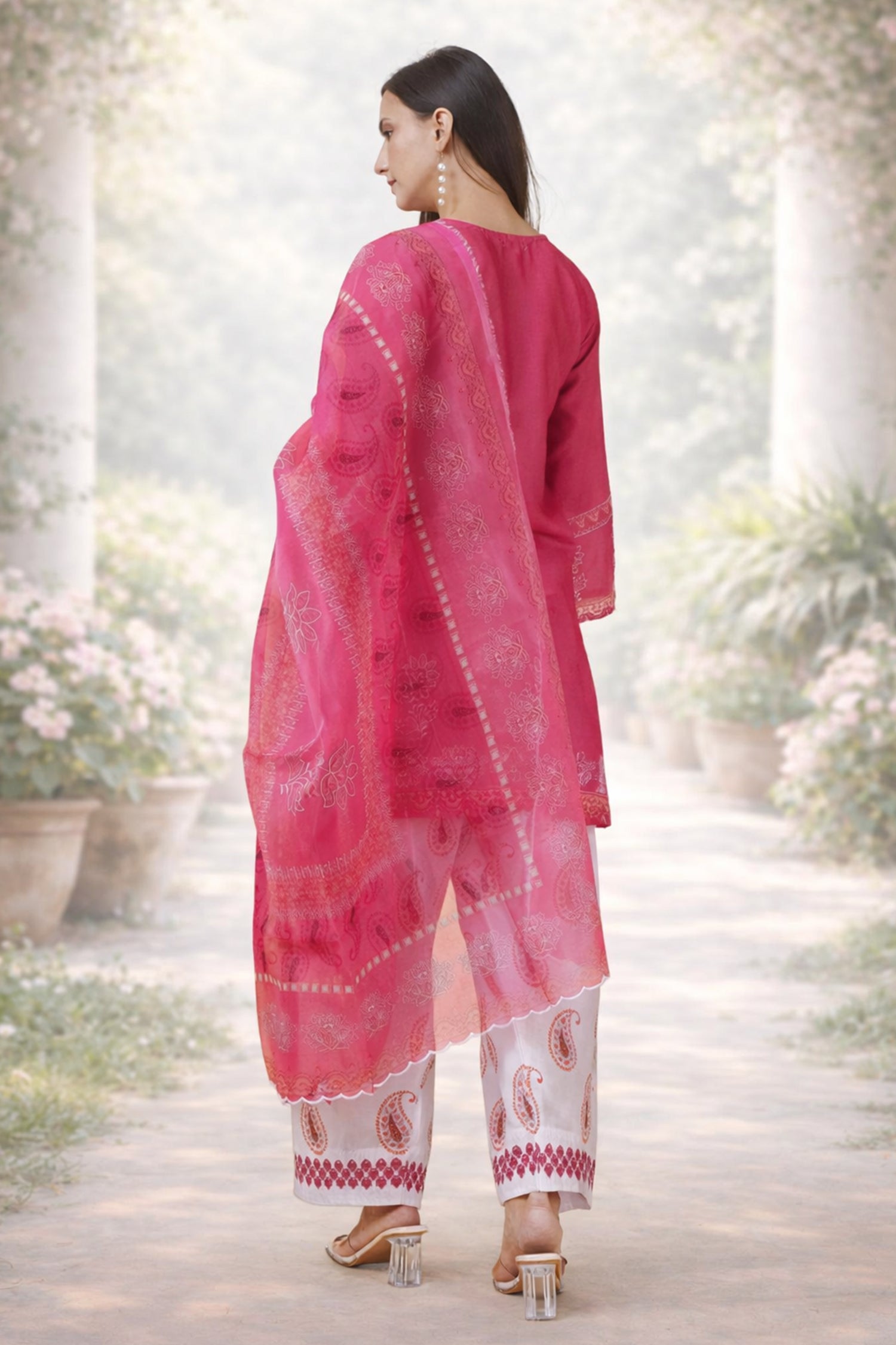 Berry Pink Printed Lawn Cotton Co-ord Set