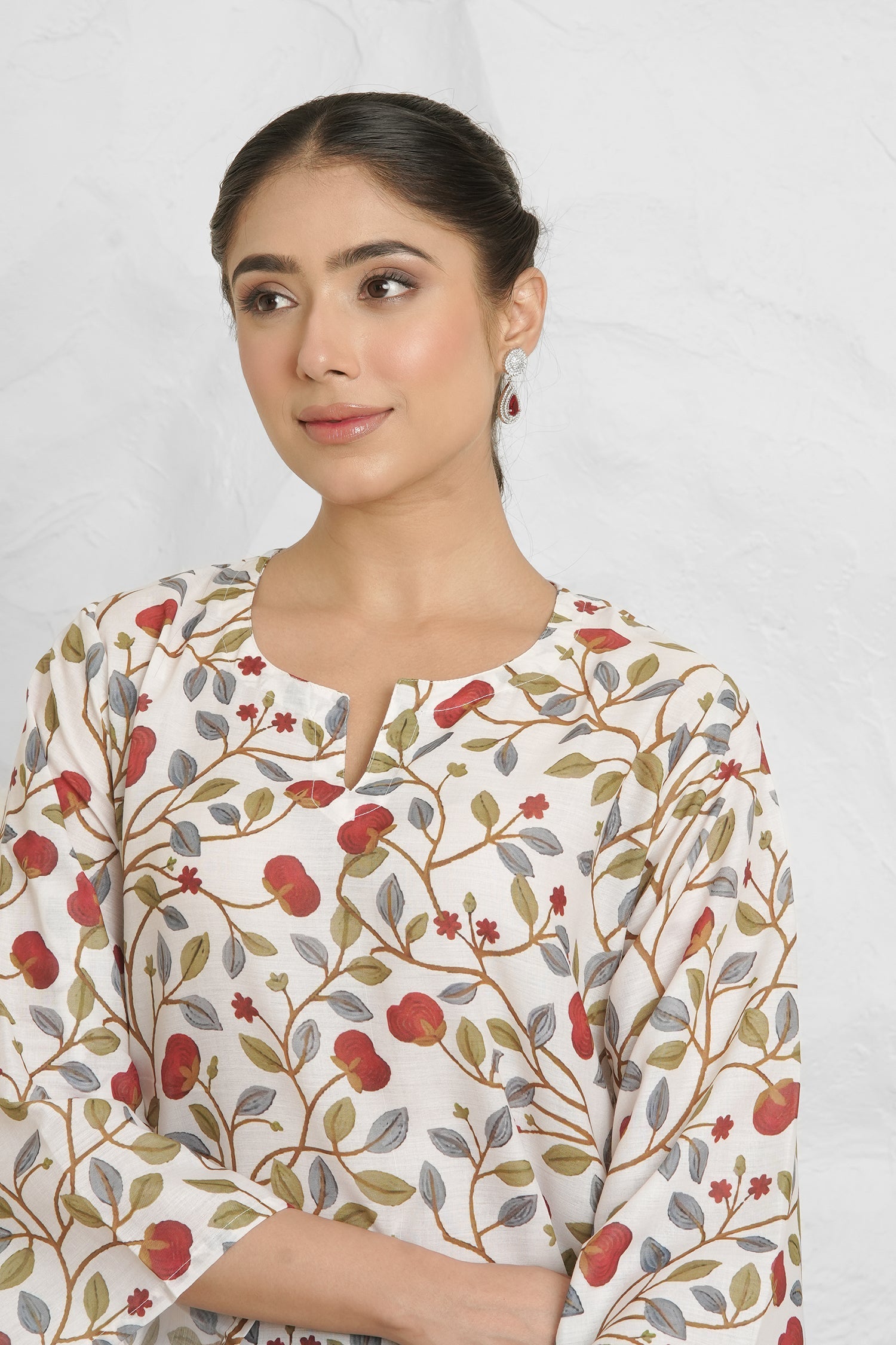 Lawn Cotton Printkari Co-ord Set – Cream Black with Farsi Pant