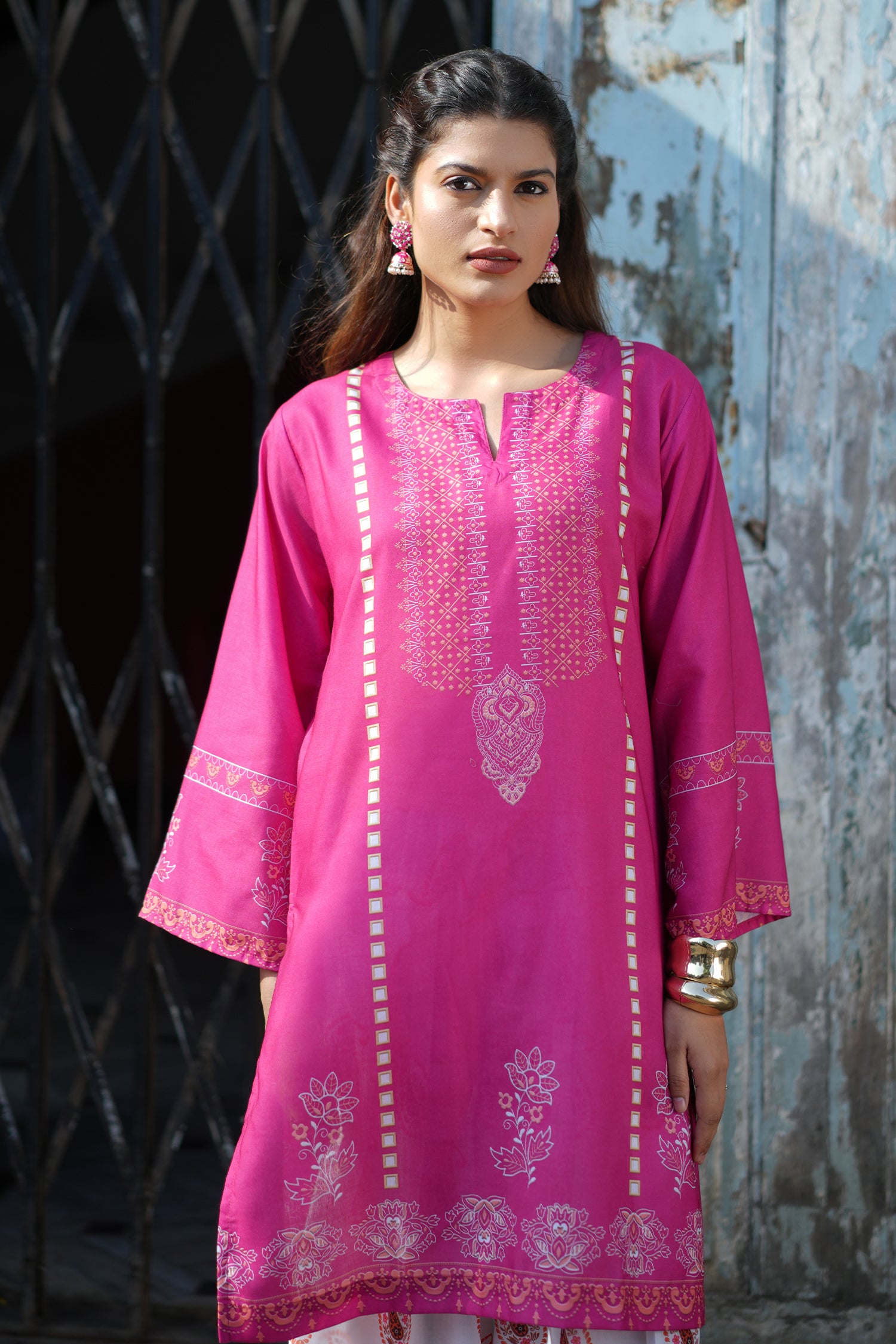 Berry Pink Printed Lawn Cotton Co-ord Set