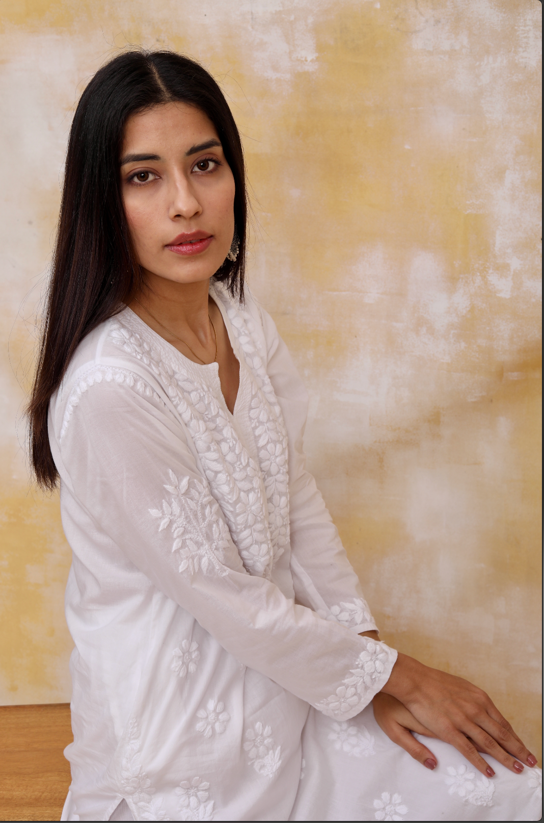 Saba chikankari Kurta in cotton White