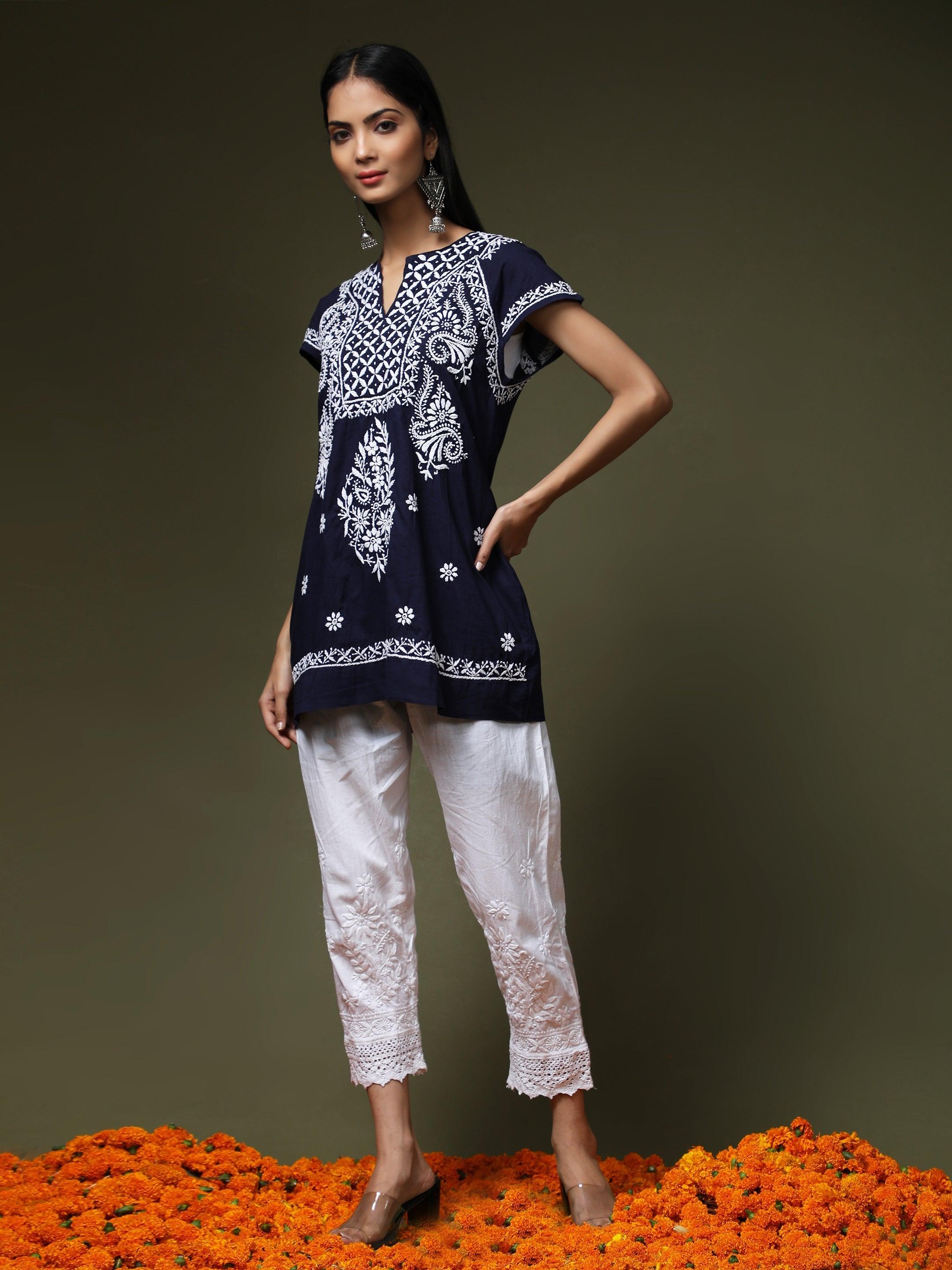 HOK Chikankari Tunic for Women - House Of Kari (Chikankari Clothing)
