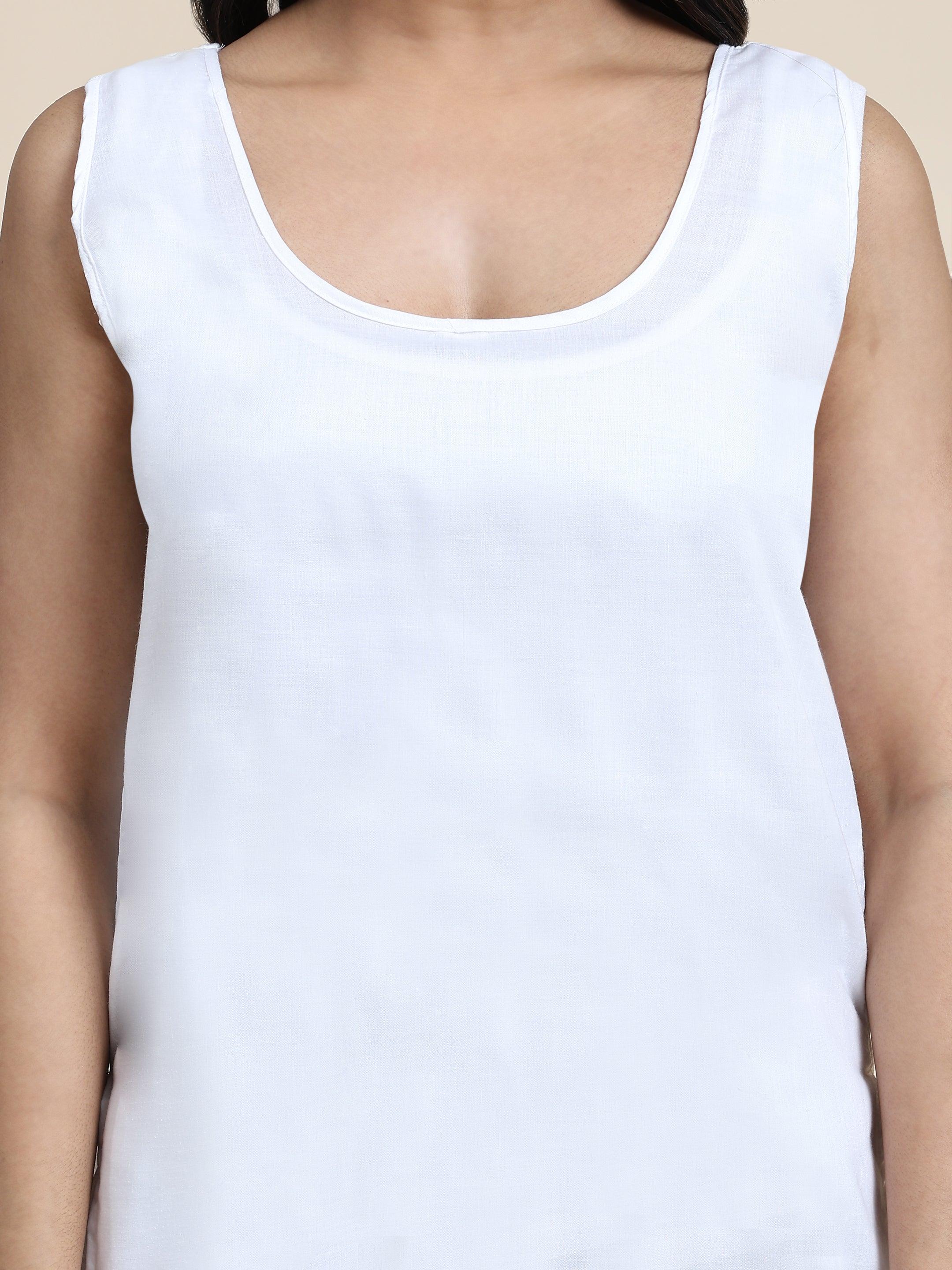 Long White Slip - House Of Kari (Chikankari Clothing)