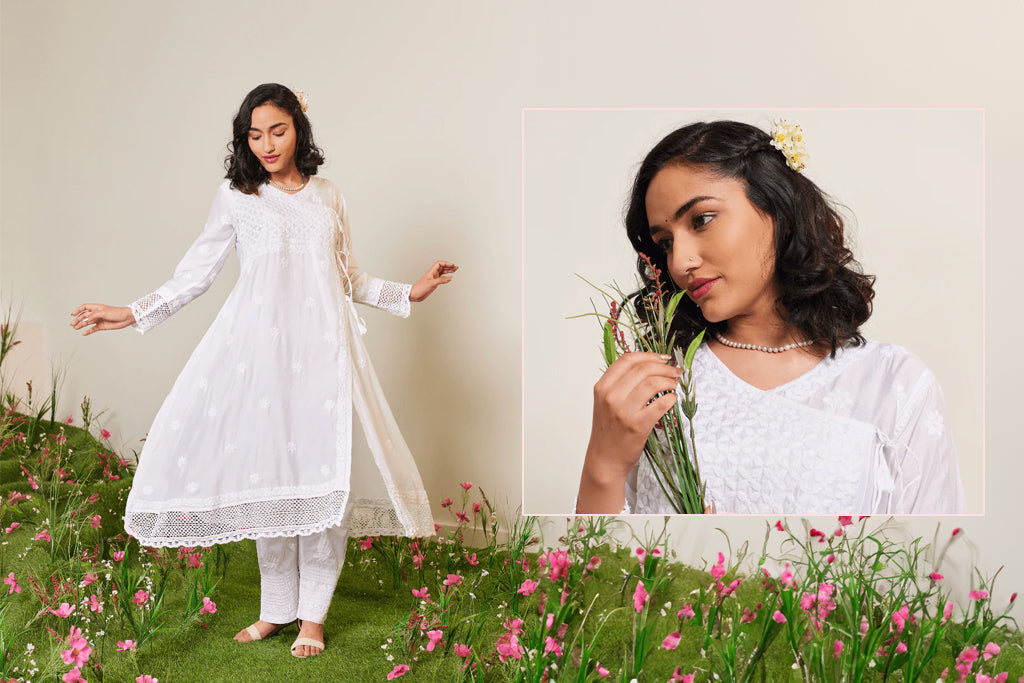 Holi Hues: White Chikankari Kurtas for a Splash of Traditional Charm