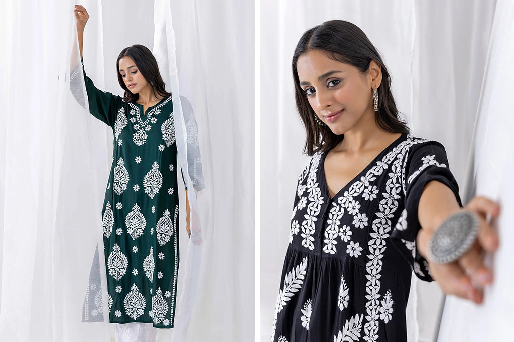 Celebrating Lohri in Style: Chikankari Kurta Set Edition