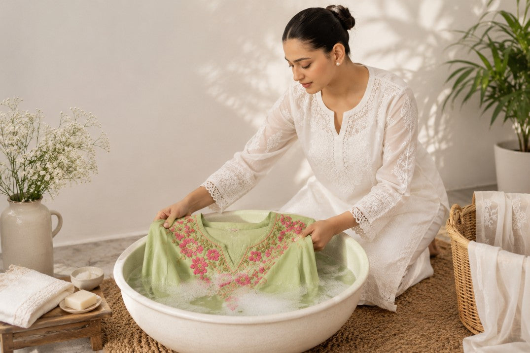 How to Care for Chikankari Kurtis and Kurta Sets