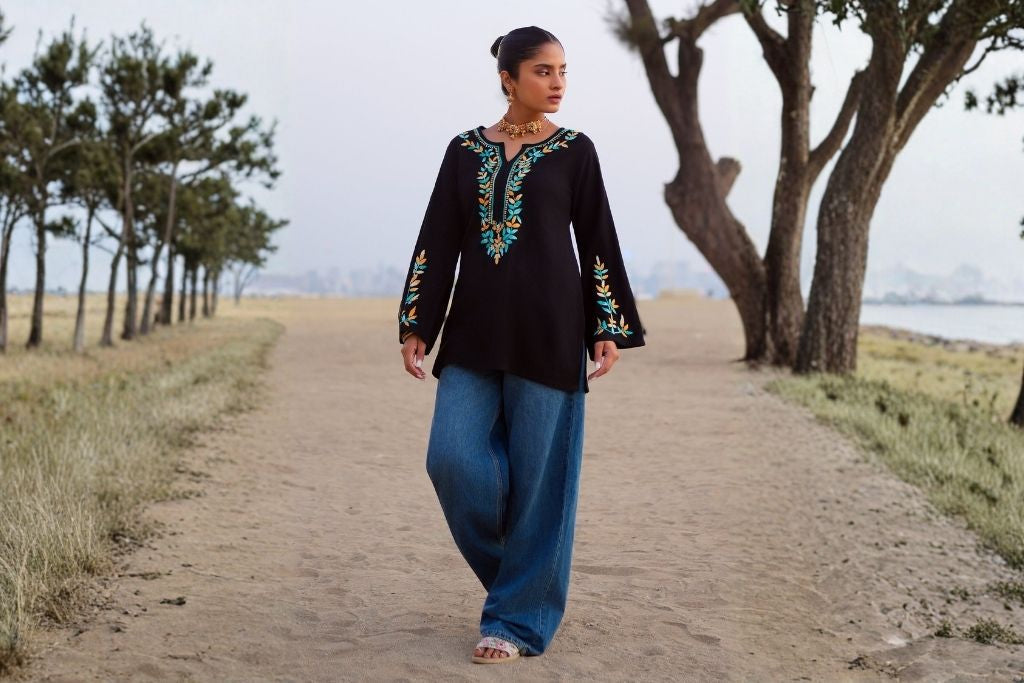 How to Style Chikankari Kurta with Sneakers for an Indo-Western Look