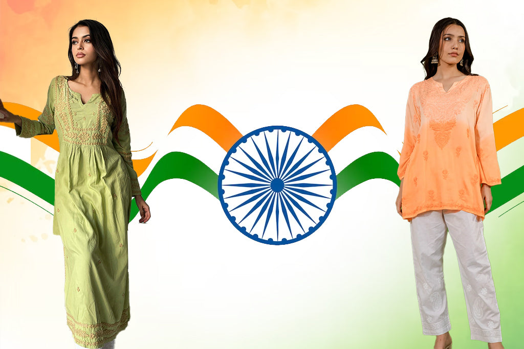 Tricolor Charm: Chikankari Kurta Sets for Republic Day Celebrations