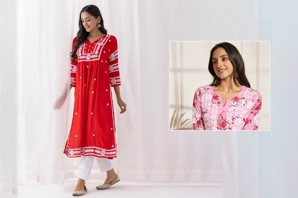 Traditional Charm: Chikankari Kurtas for Your Navratri Festivities